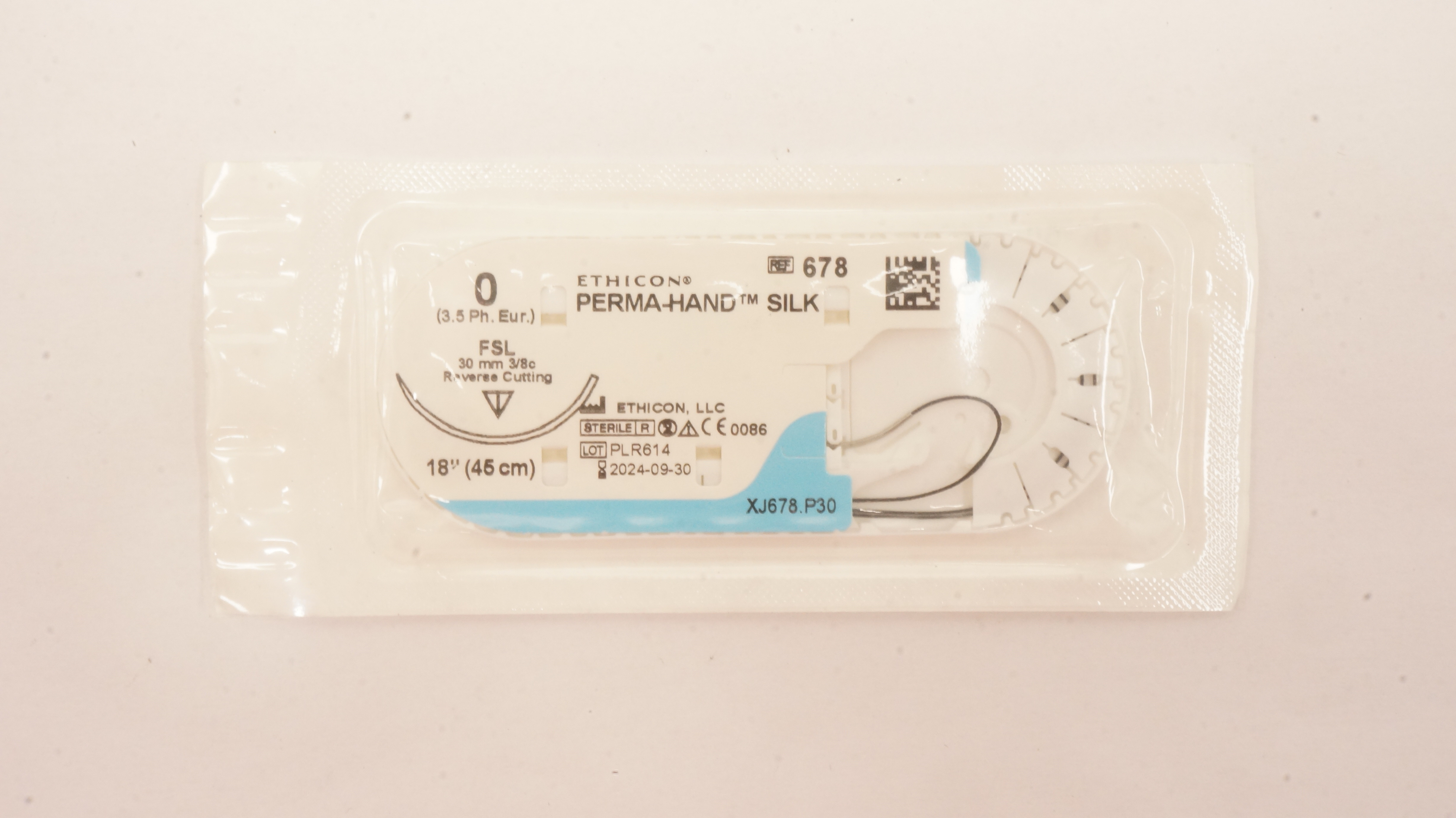 Ethicon 678 0 PERMA-HAND SILK, FSL, 30mm 3/8c, 18inch