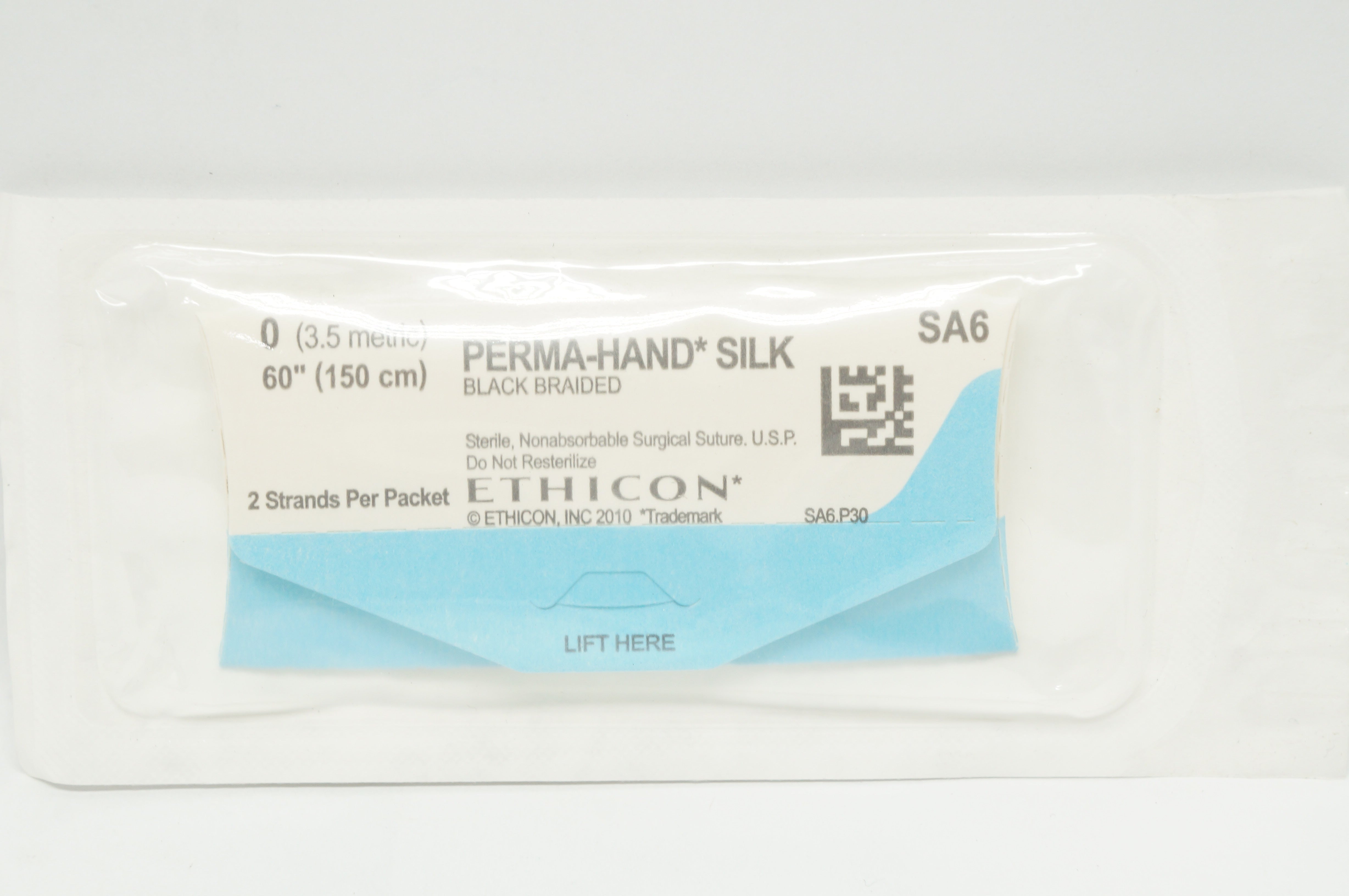 Ethicon SA6 0 PERMA-HAND SILK Stre Black Braided, 60inch