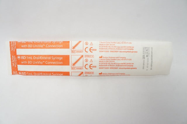 BD 305851 Oral/Enteral Syringe w/BD UniVia Connection 1mL