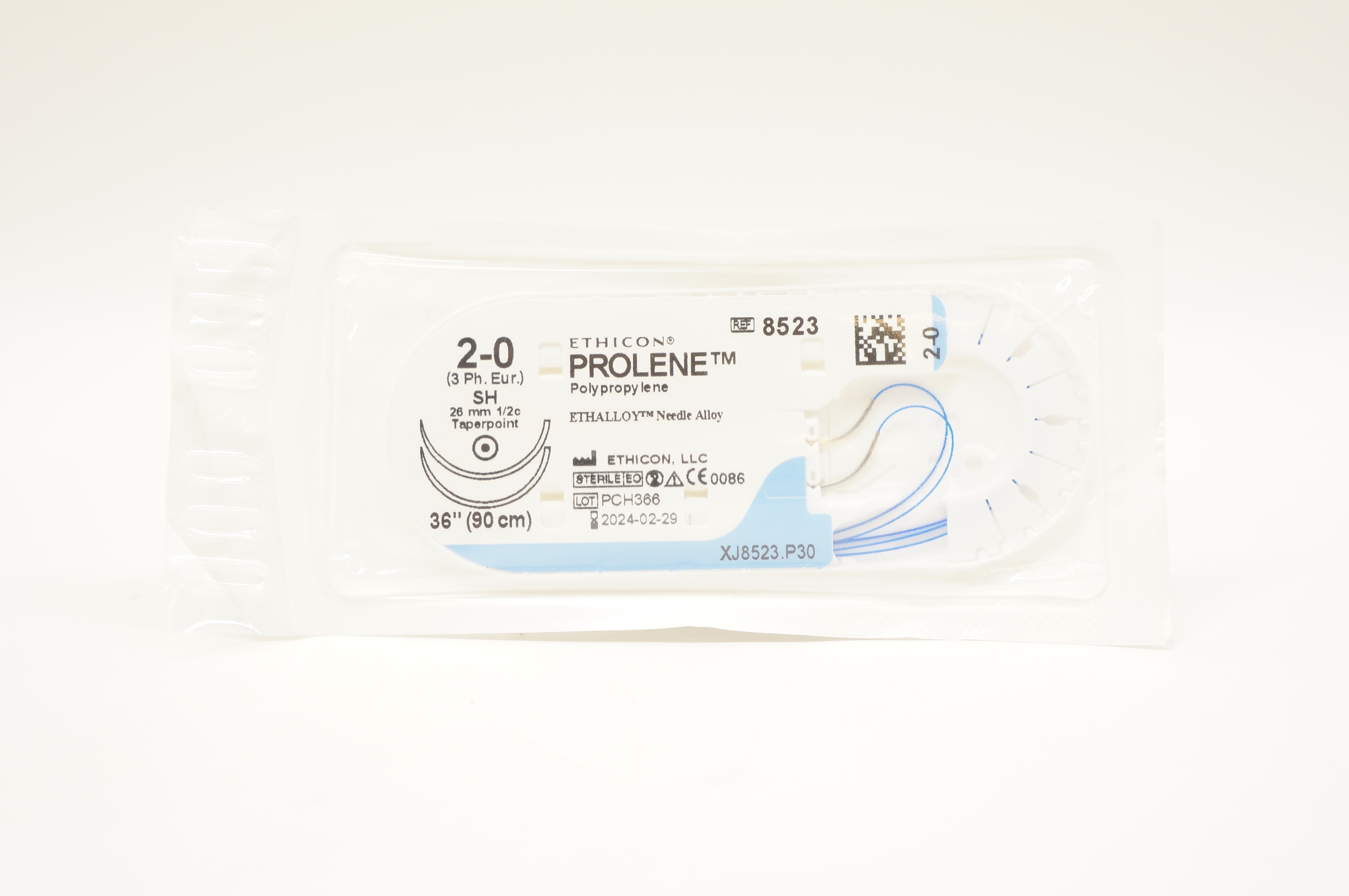 Ethicon 8523 2-0 PROLENE, SH, 26mm 1/2c Taperpoint, 36inch
