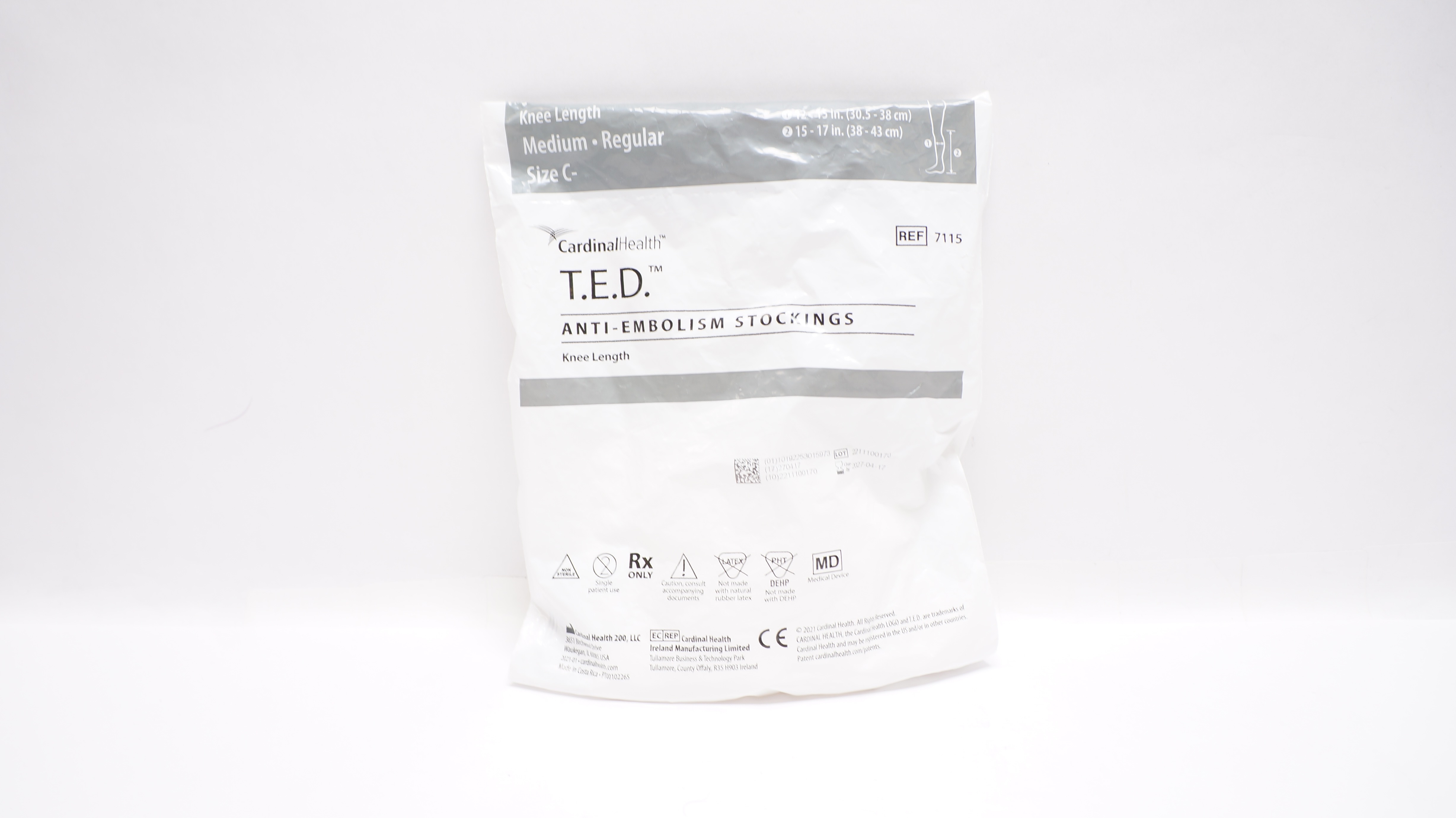 Cardinal Health 7115 T.E.D. Anti-Embolism Stockings, Knee Length, Regular Medium