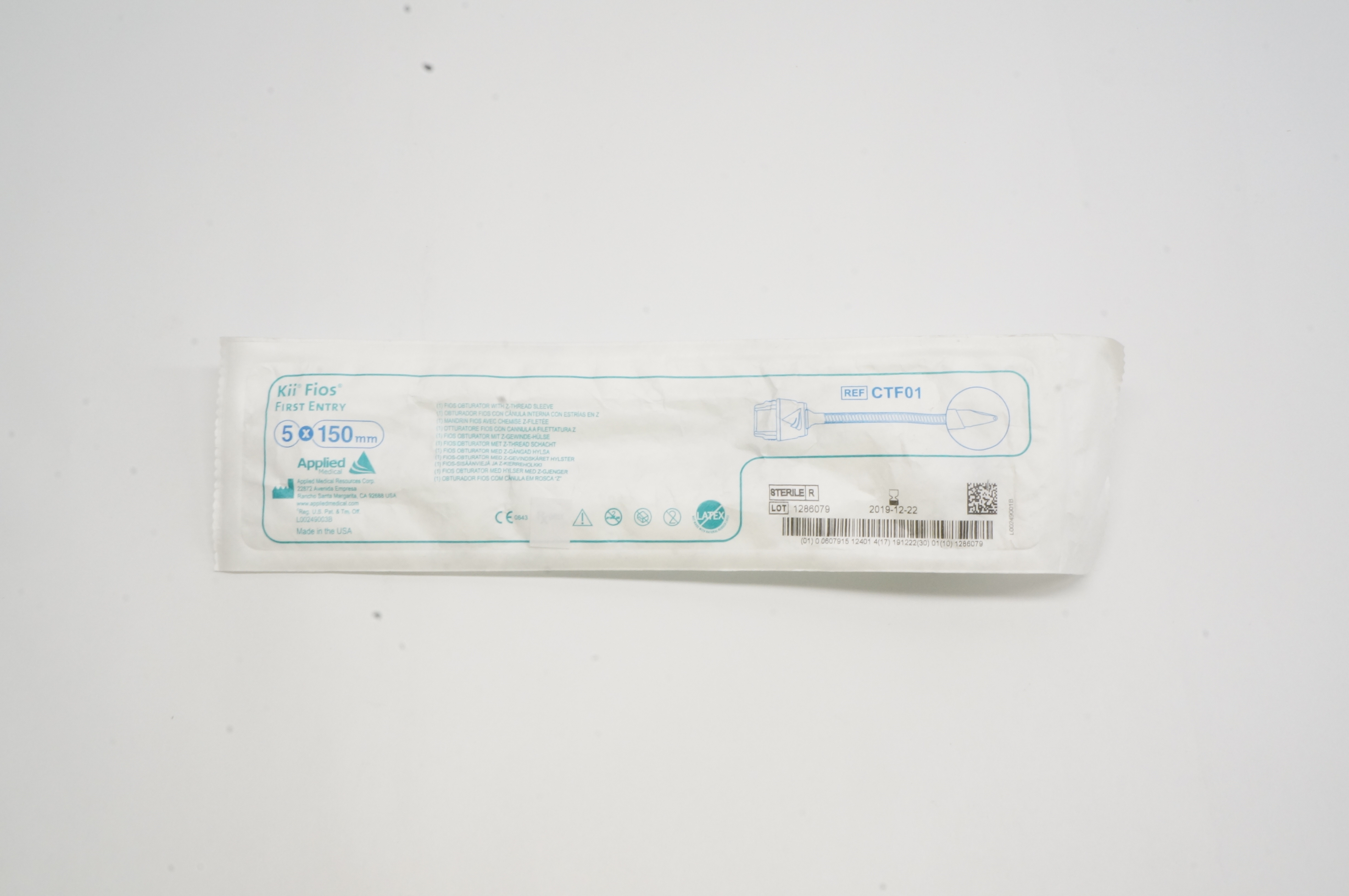 Applied Medical CTF01  Fios Obturator with Z-thread Sleeve 5mm x 150mm (x)