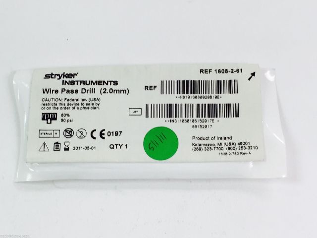 1608-2-61 ~ Stryker Wire Pass Drill 2.0mm  (x)