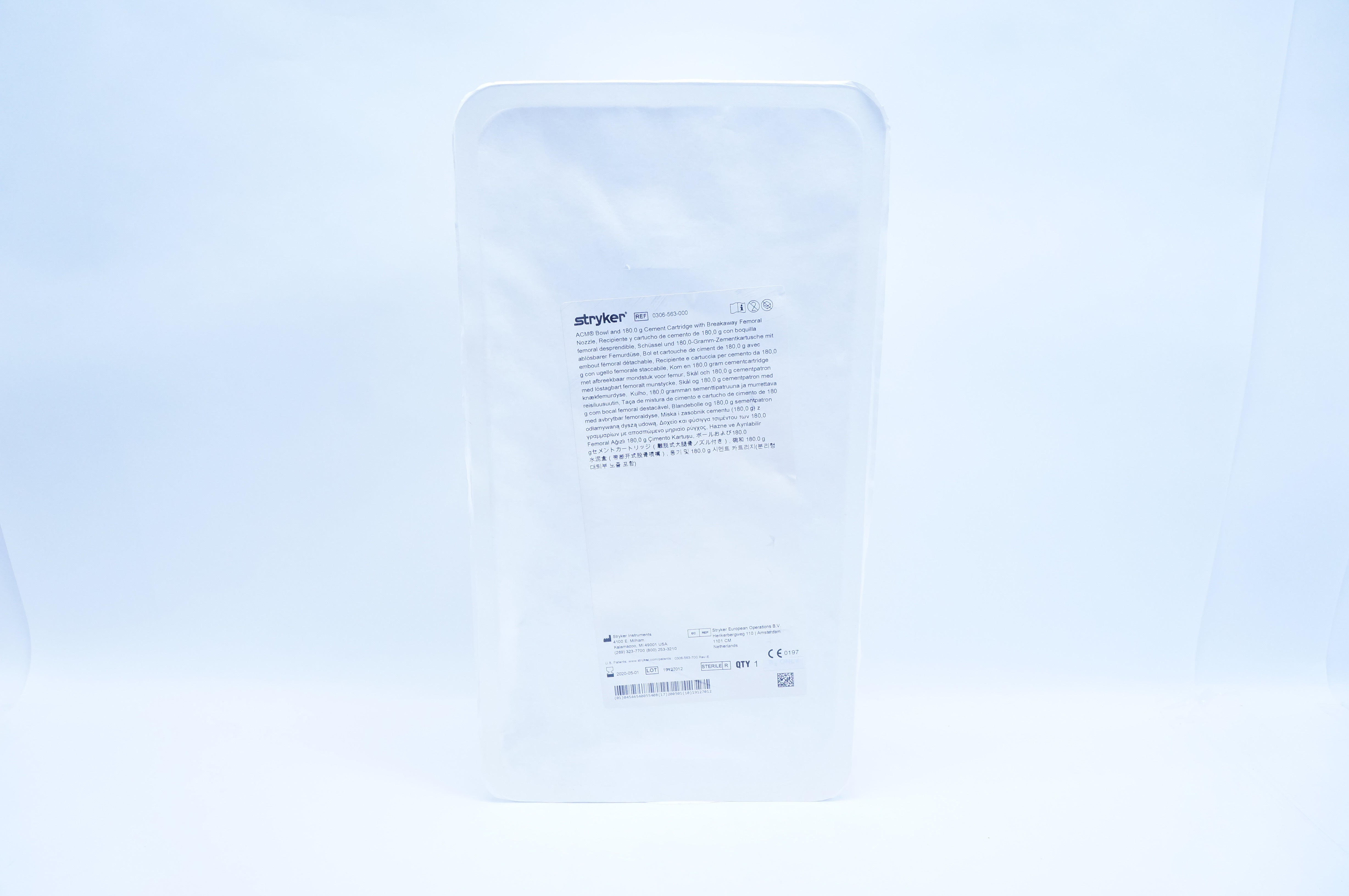 Stryker 0306-563-000 ACM Bowl & 180g Cement Cartridge W Breakaway Femoral (x)