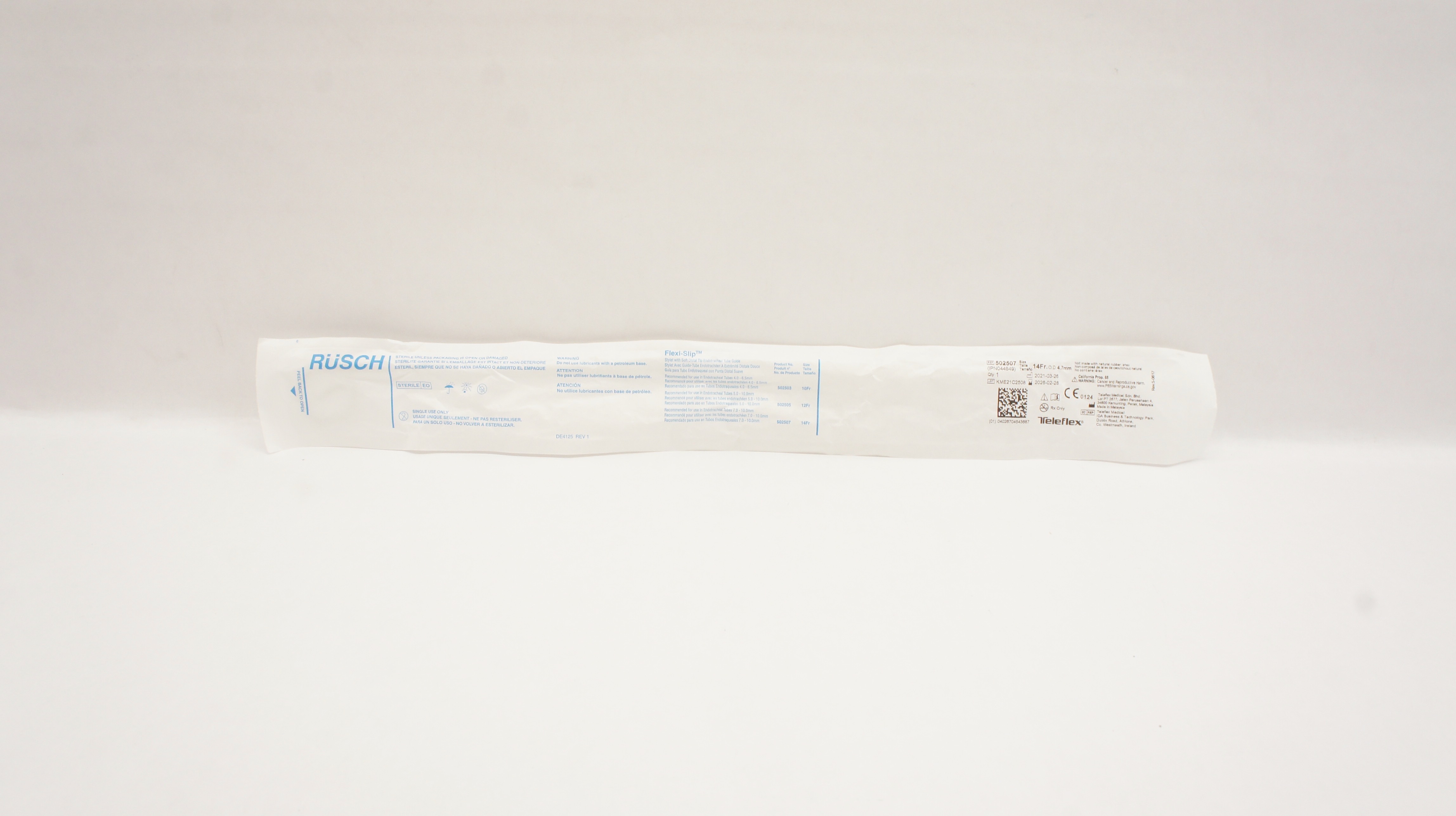 Teleflex 502507 Rusch Flexi-Slip Stylet With Soft Distal Tip 14Fr x 4.7mm OD