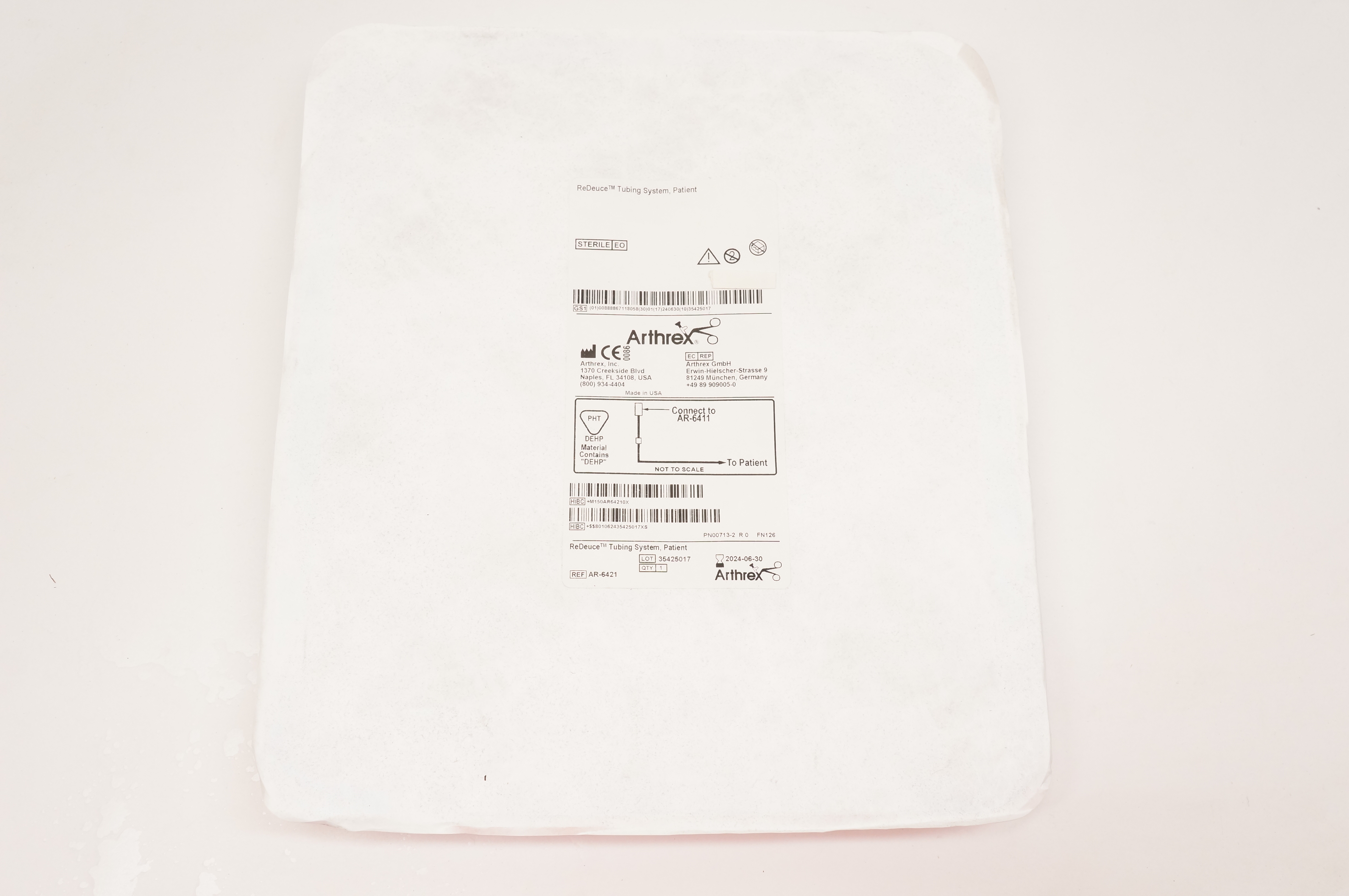 Arthrex AR-6421 ReDeuce Tubing System, Patient