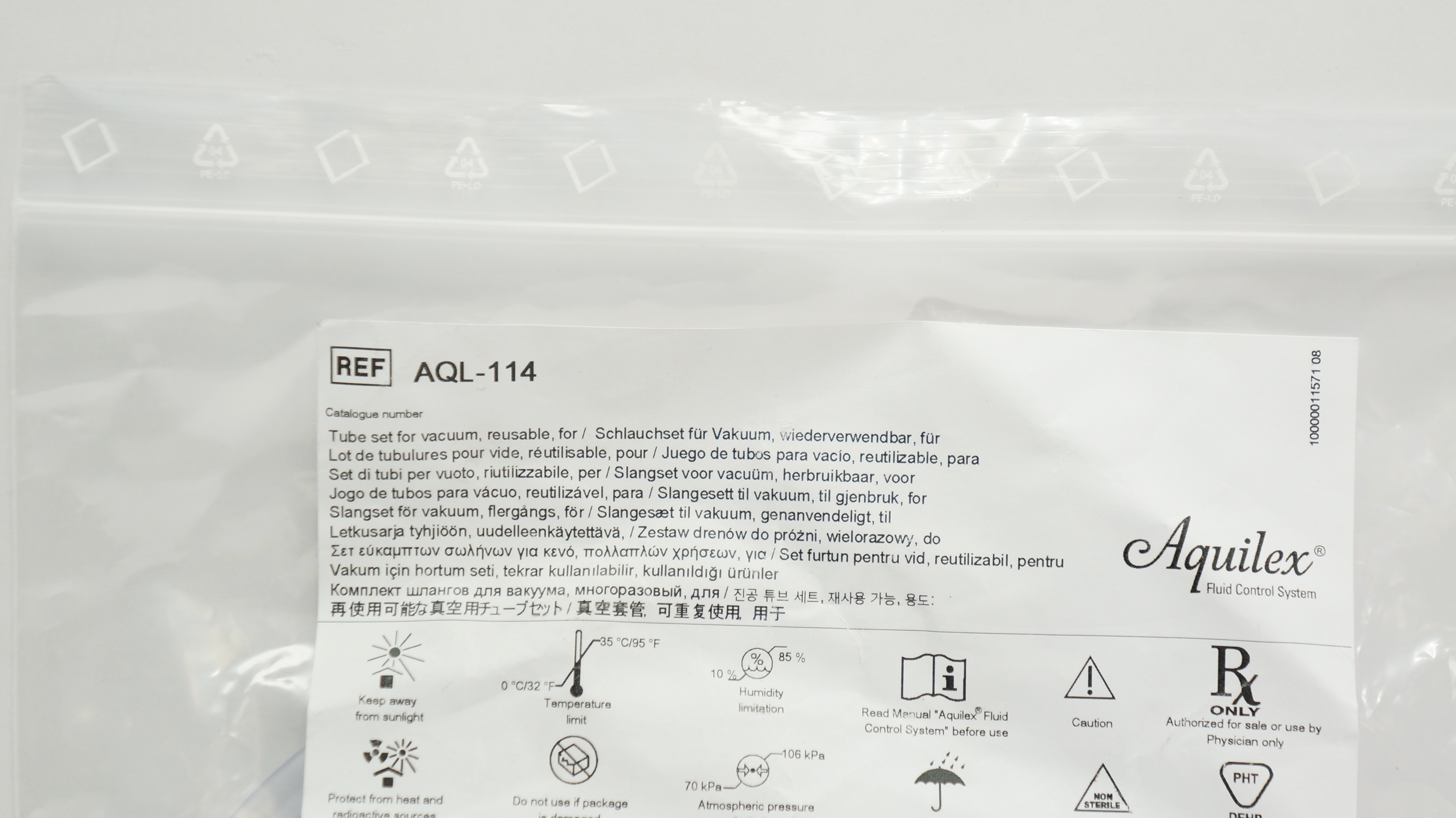 W.O.M. AQL-114 Hologic Aquilex Fluid Contol System Reusable Vacuum Tube Set