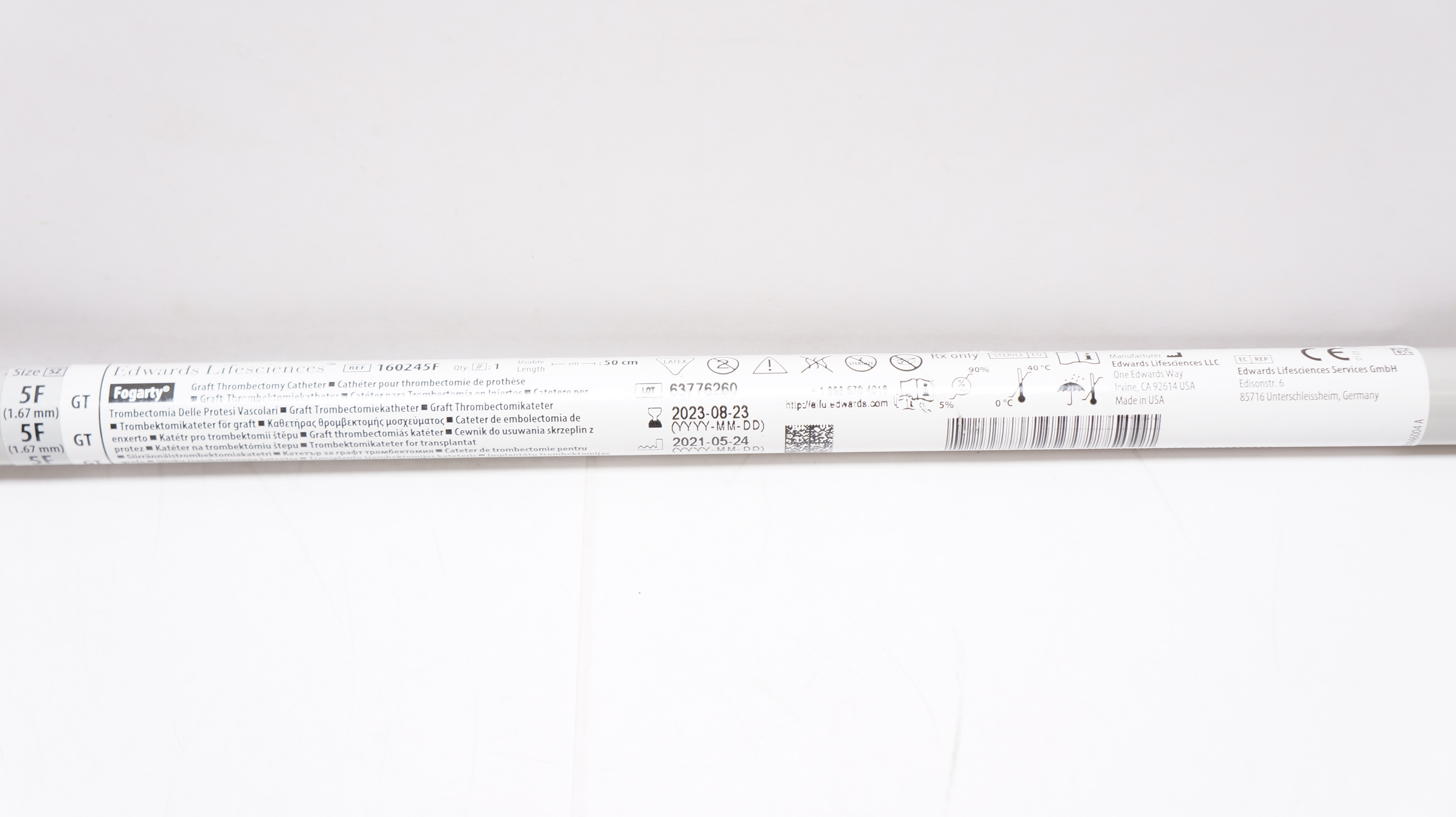 Edwards Lifesciences 160245F Fogarty Graft Thromectomy Cath. 5F x 50cm (x)