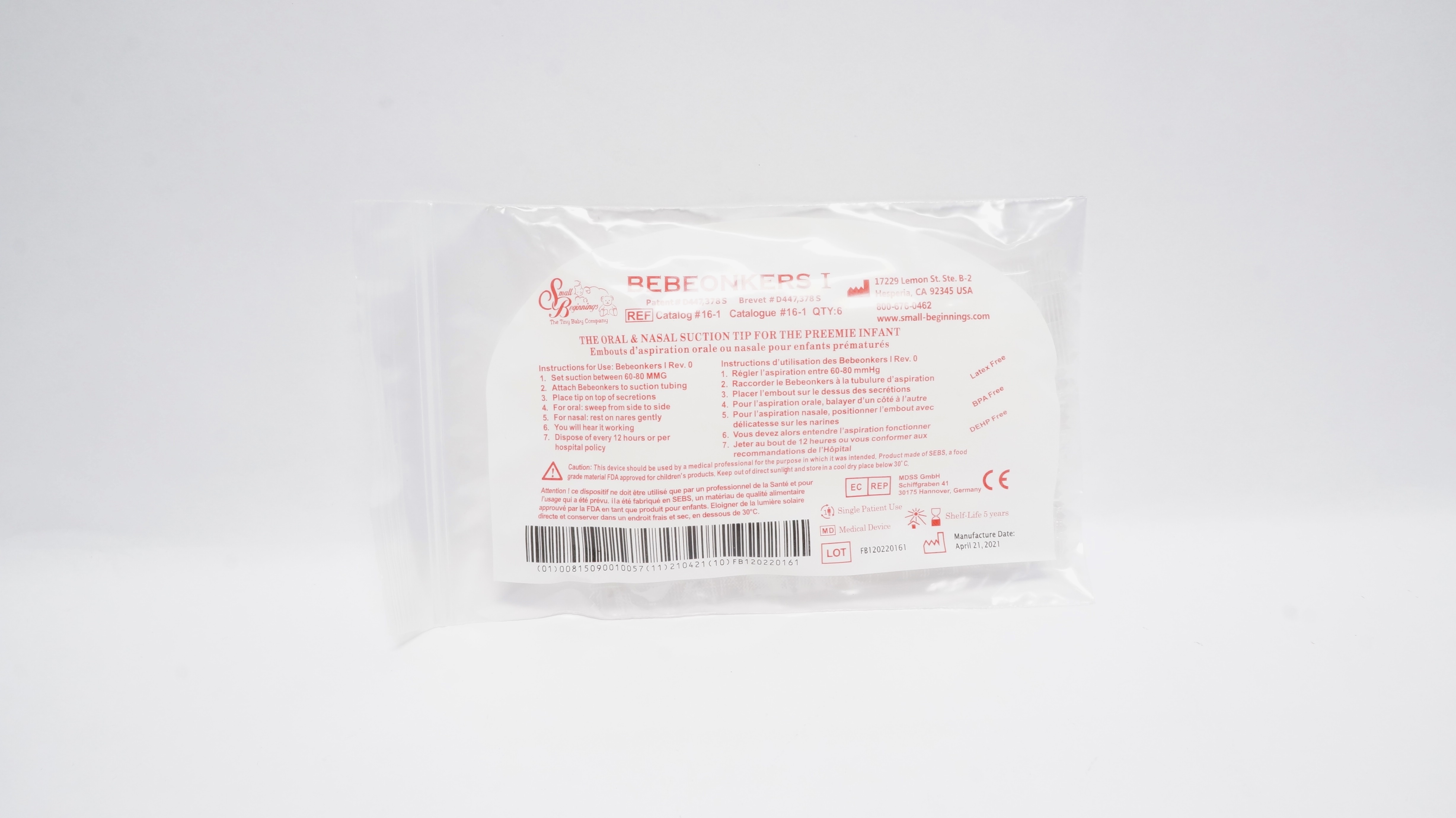 Hosperia  16-1 Bebeonkers I The oral & Nasal Suction Tip - Pack of 6