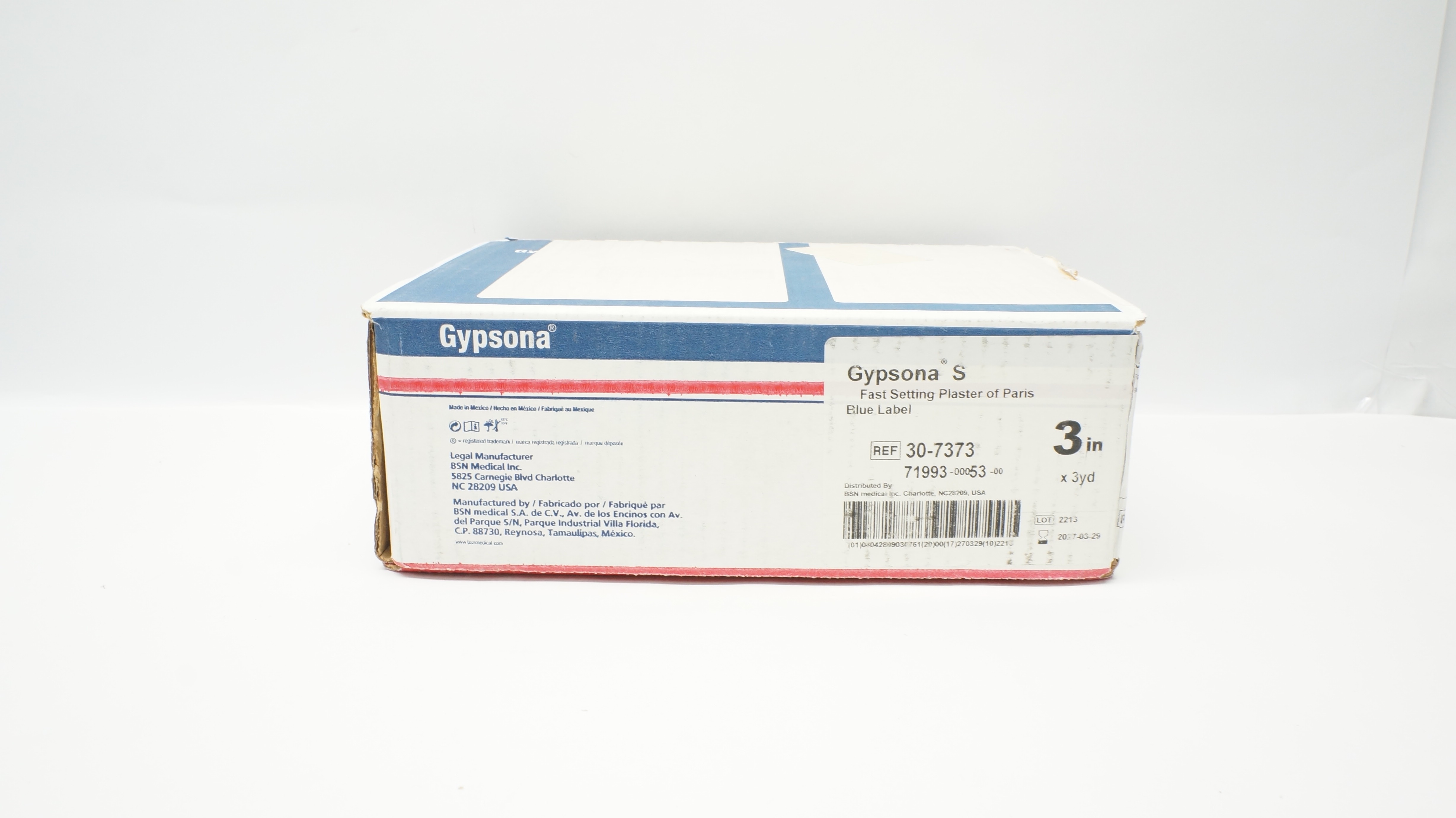 BSN Medical 30-7373 Gypsona S Fast Setting Plaster Of Paris Plue Label 3in x 3yd