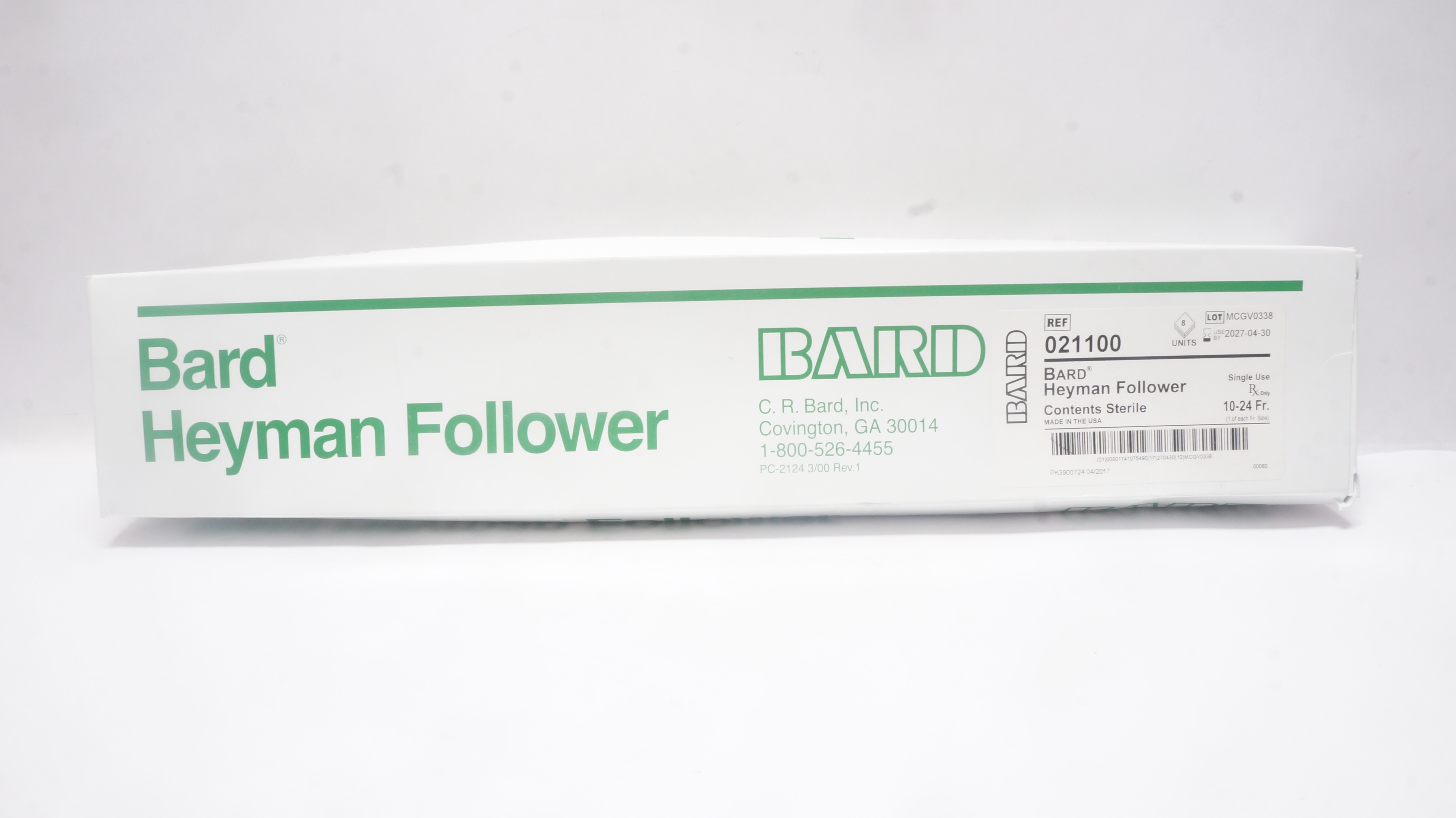 Bard 021100 Heyman Follower 10-24Fr - Box of 8
