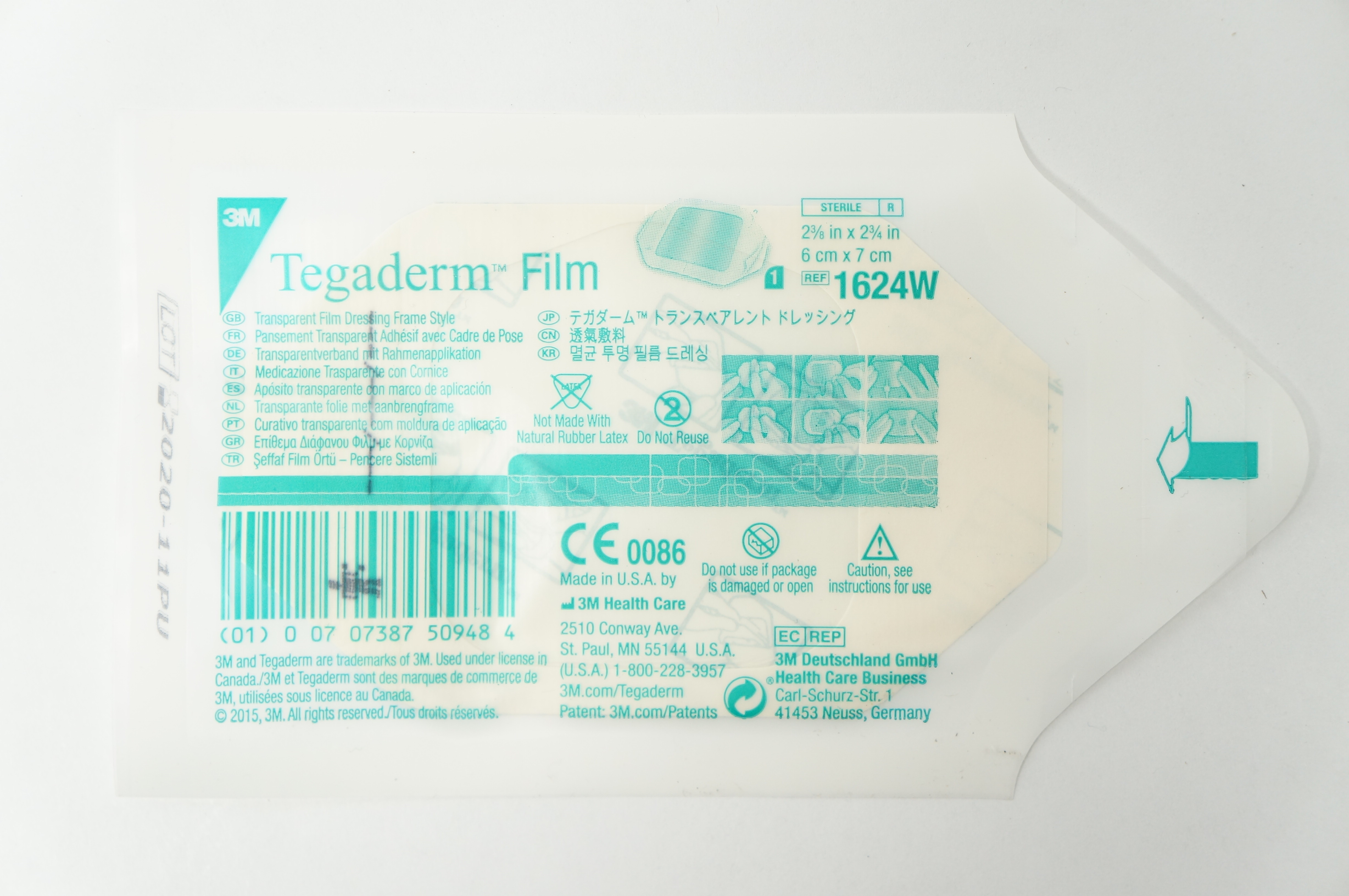 3M 1626W Tegaderm Transparent Film Dressing Frame Style 4 x 4-3/4inch