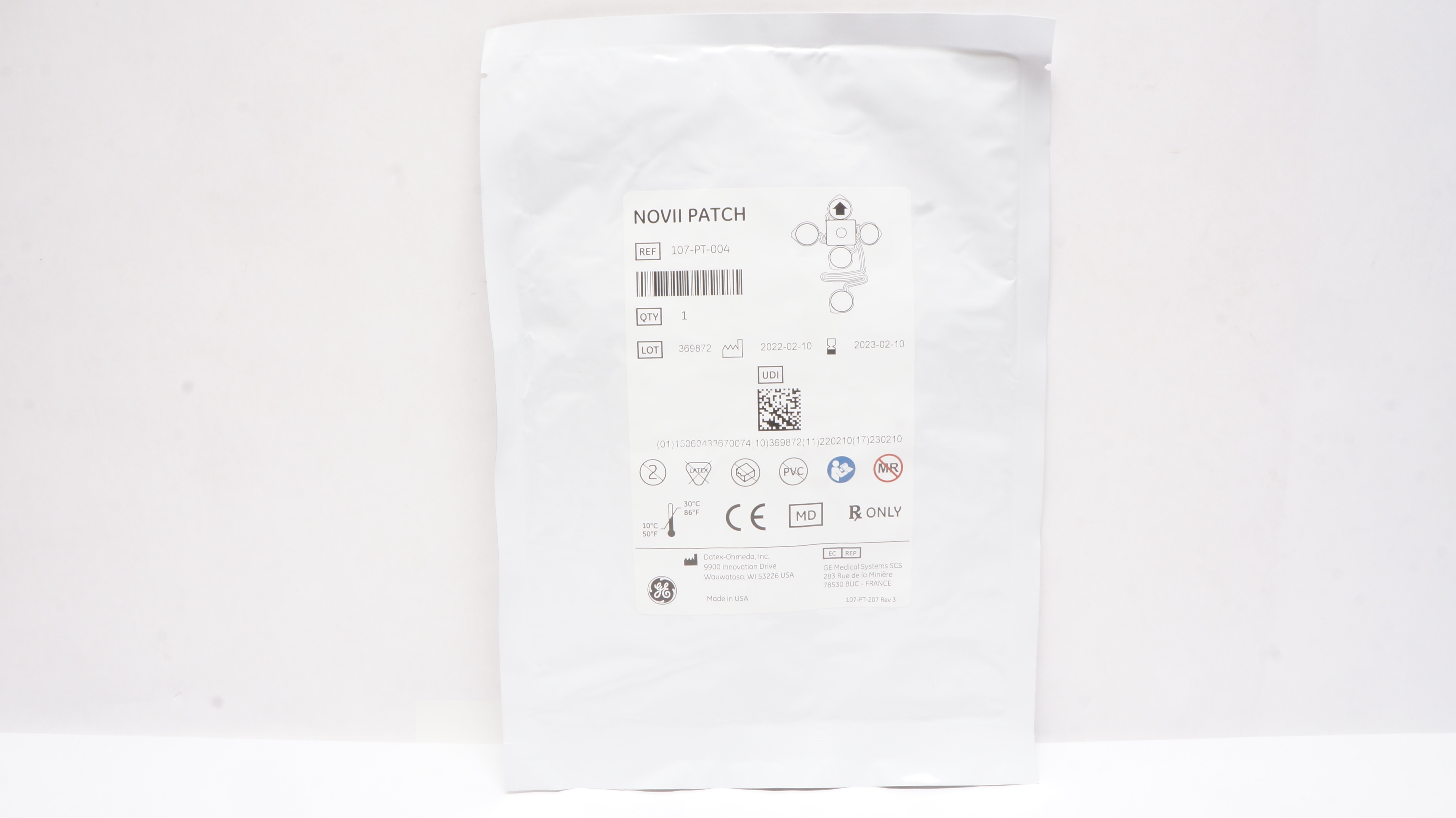 Datex-Ohmeda 107-PT-004 GE NovII Patches (x)