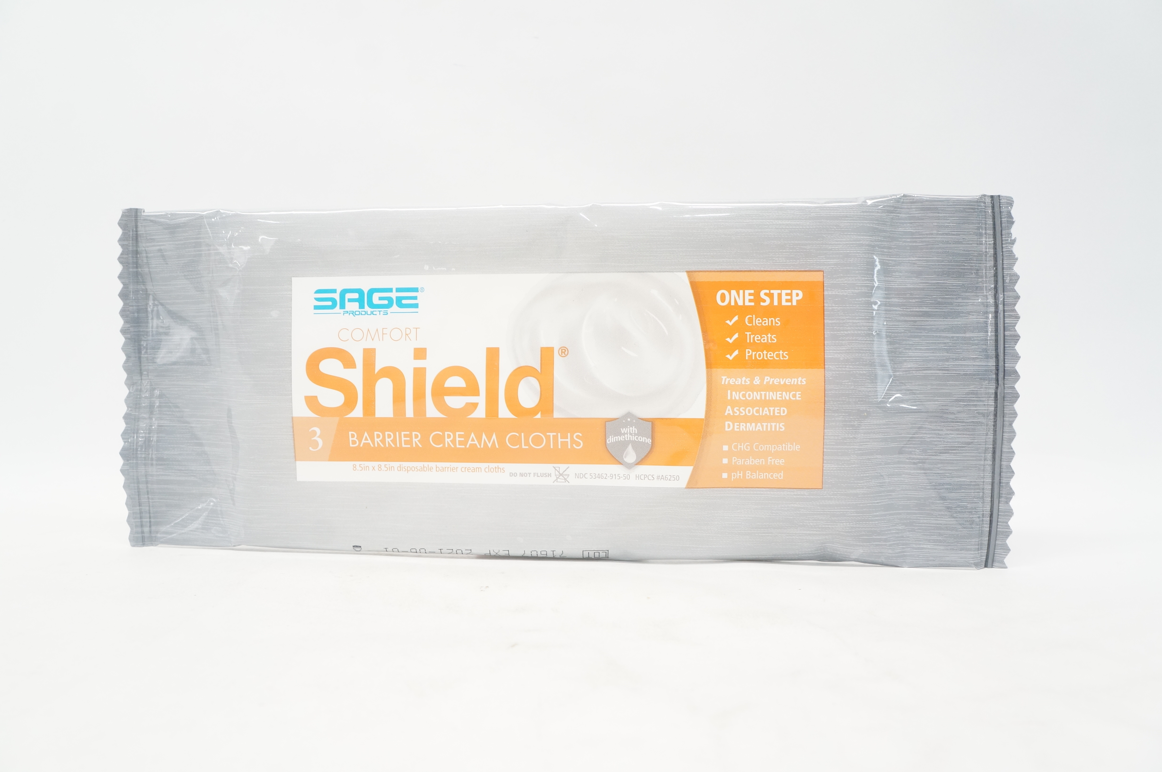 SAGE 7503 COMFORT Shield Barrier Cream Cloths 5inch x 8.5inch (x) - Pack of 3