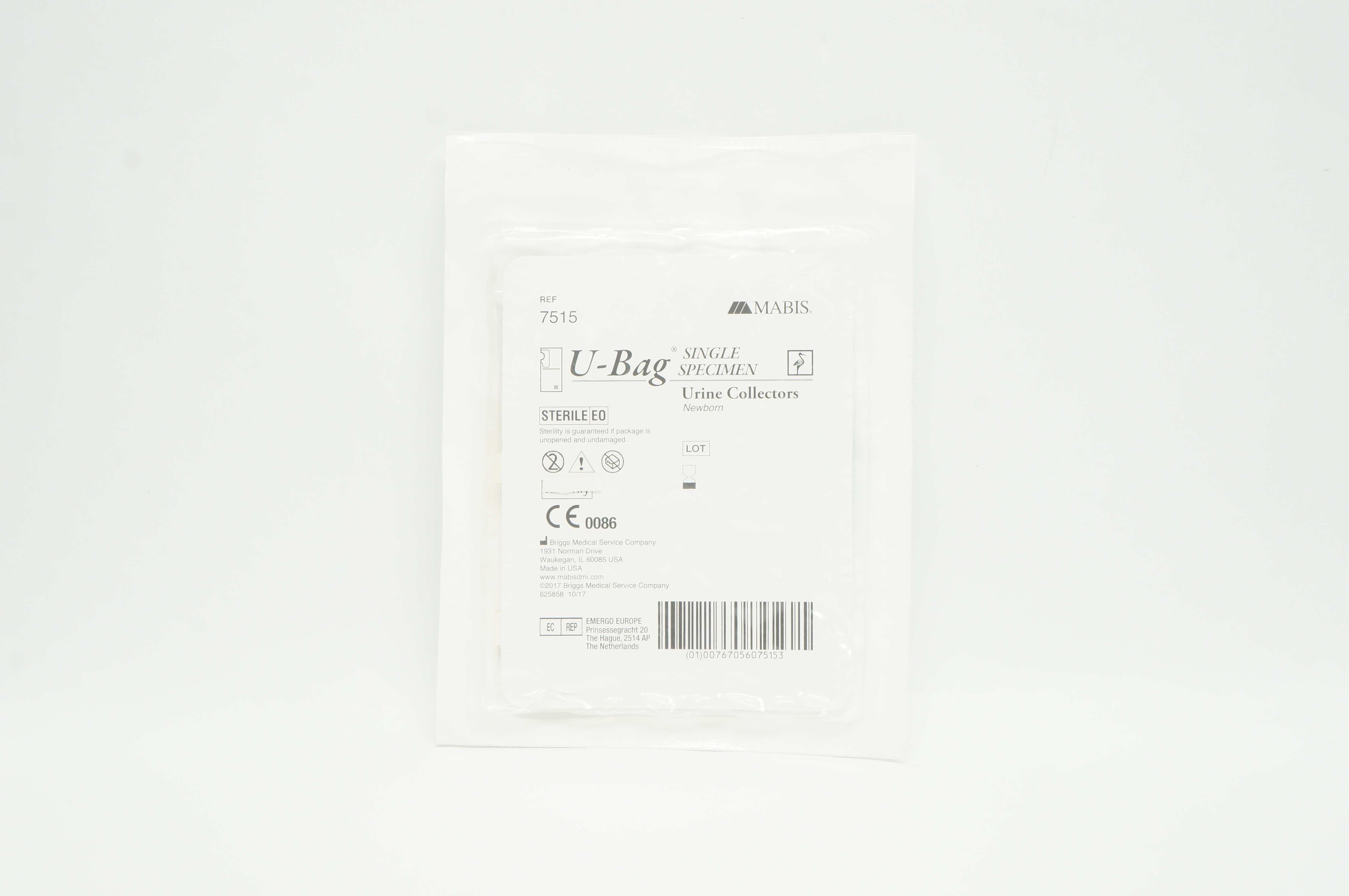 Briggs Medical 7515 Mabis U-Bag Single Specimen Urine Collectors