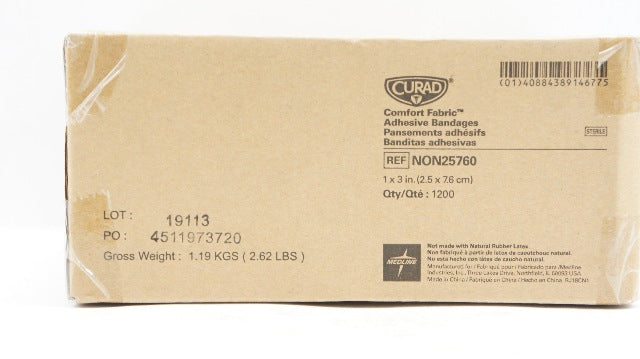 Medline NON25760 Comfort Fabric Adhesive Bandages 1 x 3inch - Case of 1200
