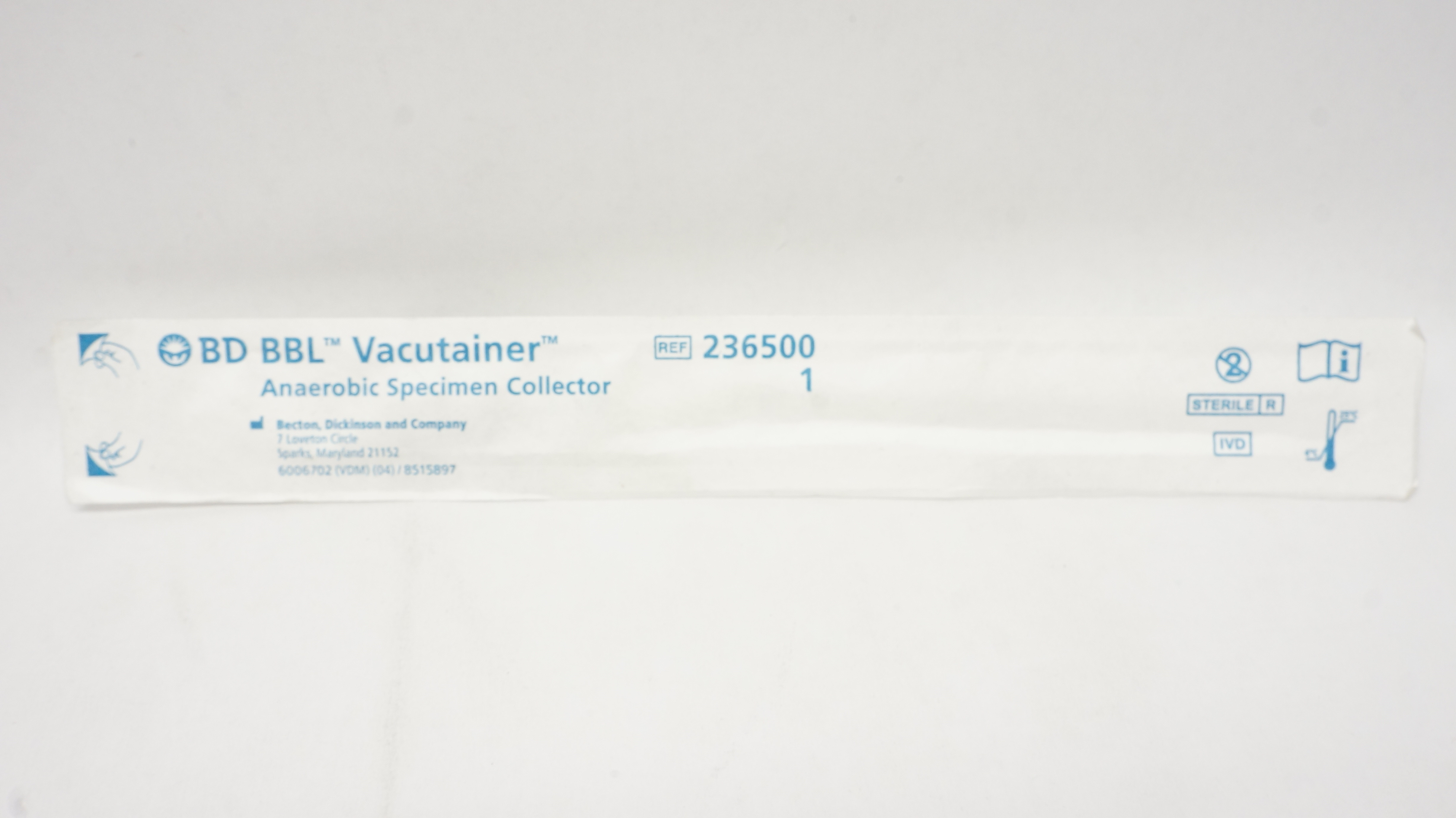 BD 236500 BBL Vacutainer Anaerobic Specimen Collector