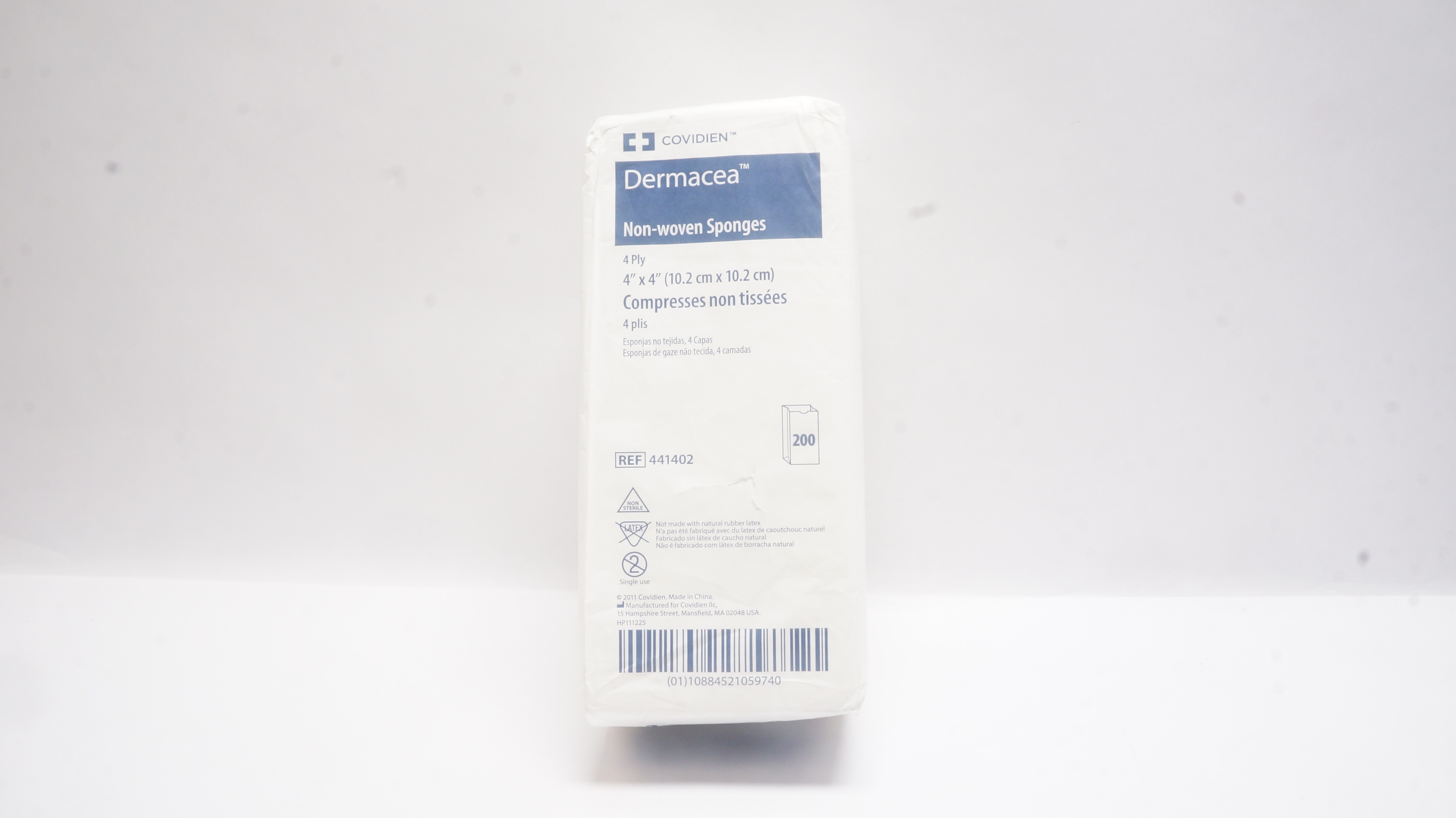 Covidien 441402 Dermacea Non-Woven Sponges 4Ply 4inch x 4inch - Pack of 200