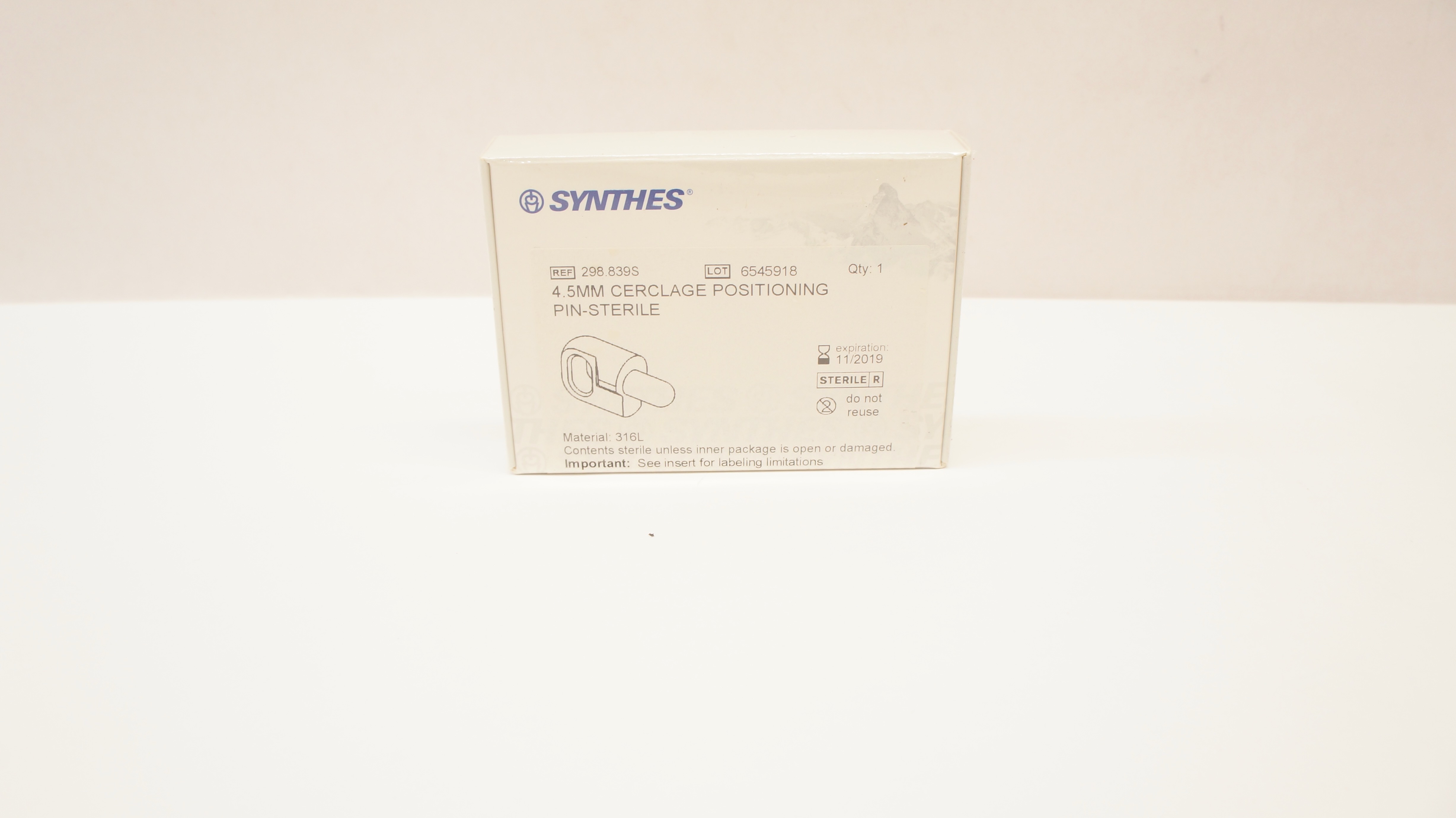Synthes 298.839S Cerclage Positioning Pin Sterile 4.5mm (x)