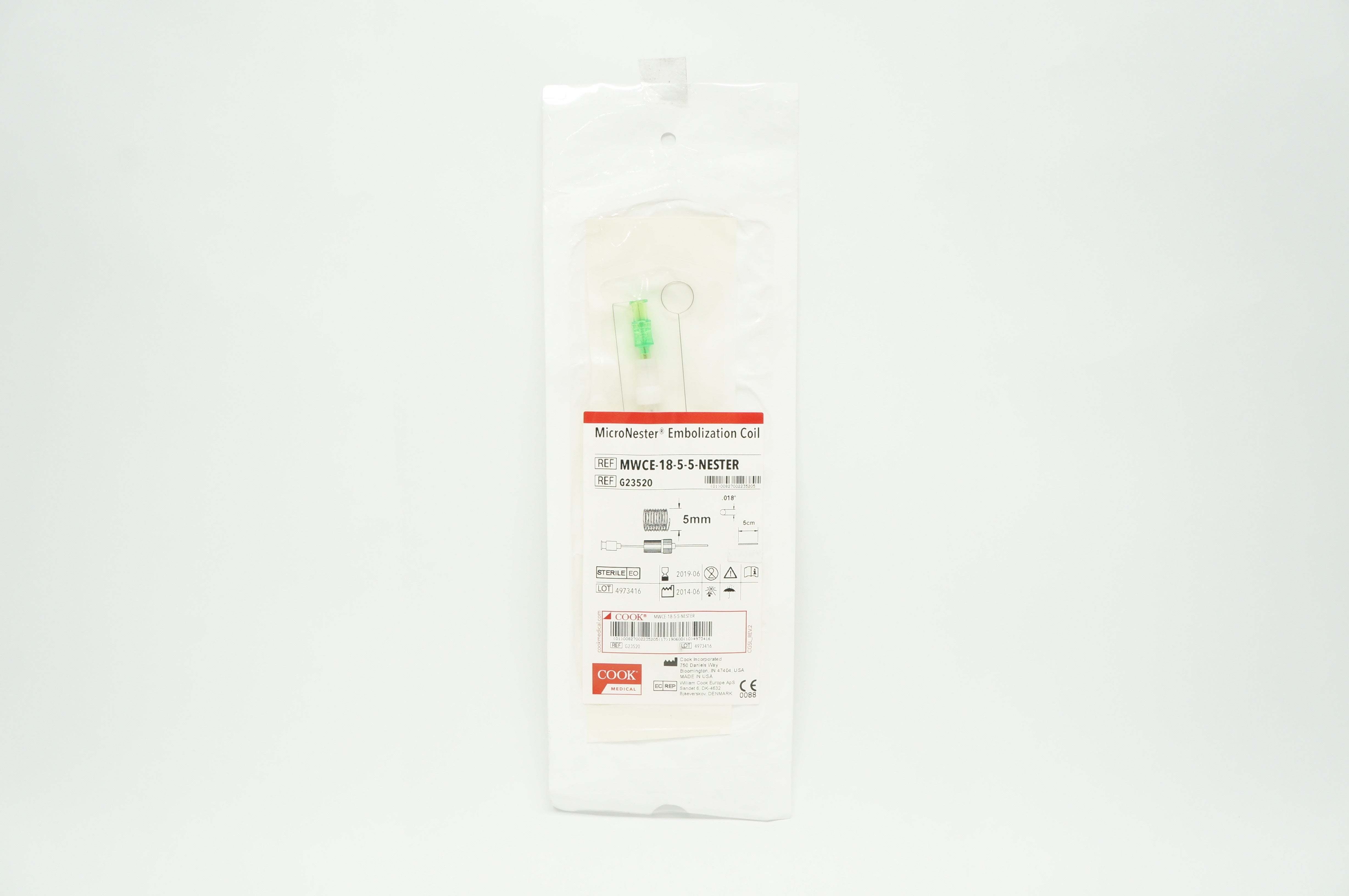 Cook Medical G23520 MicroNester Embolization Coil 5 mm x .018 inch x 5 cm (x)