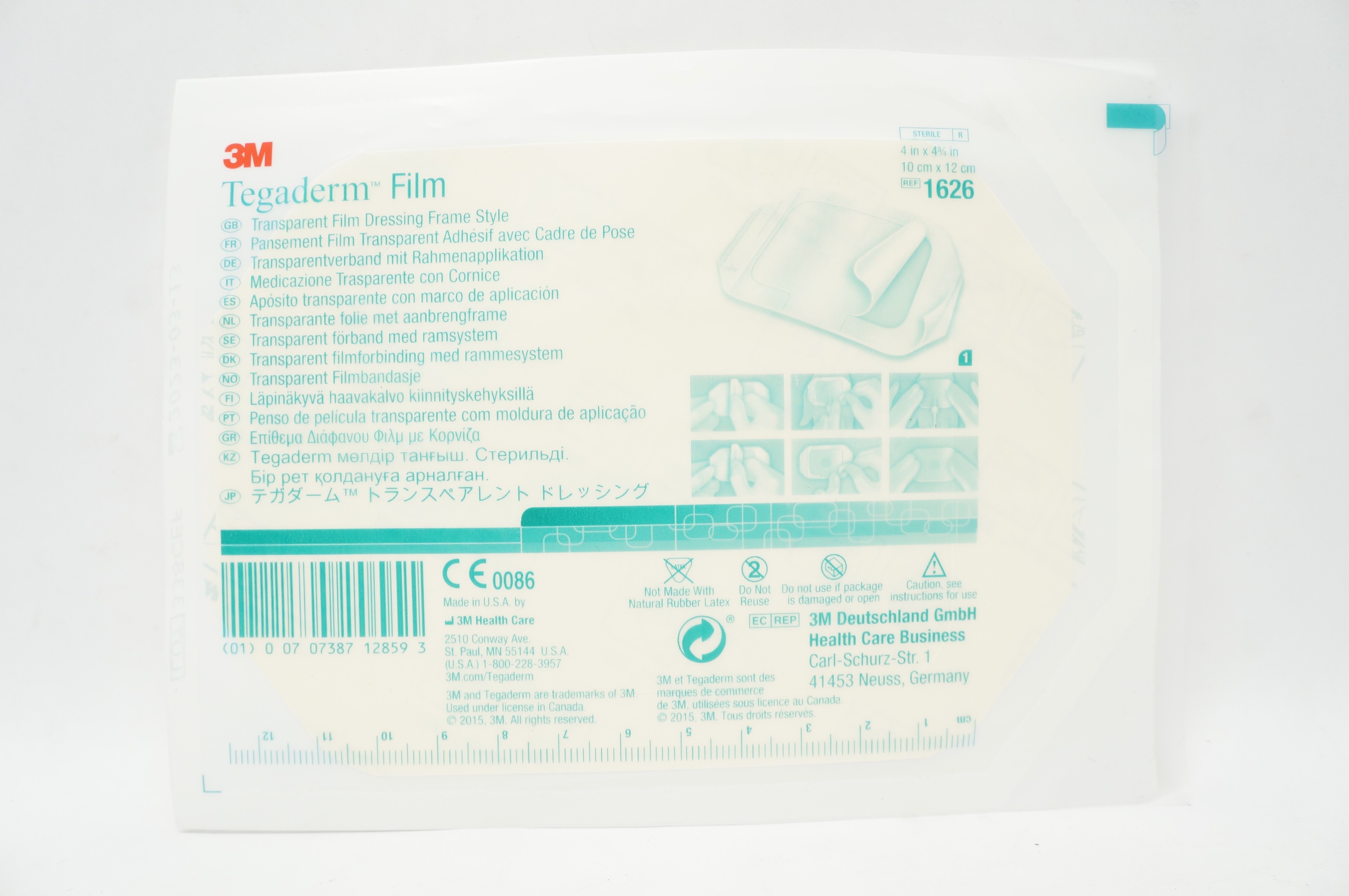 3M 1626 Tegaderm Transparent Film Dressing Frame Style 4inch x 4-3/4inch (x)