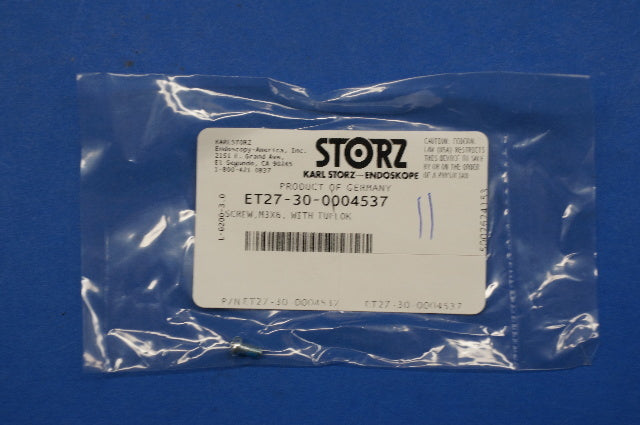 Karl Storz ET27-30-0004537 Screw, M3X6, With Tuflok