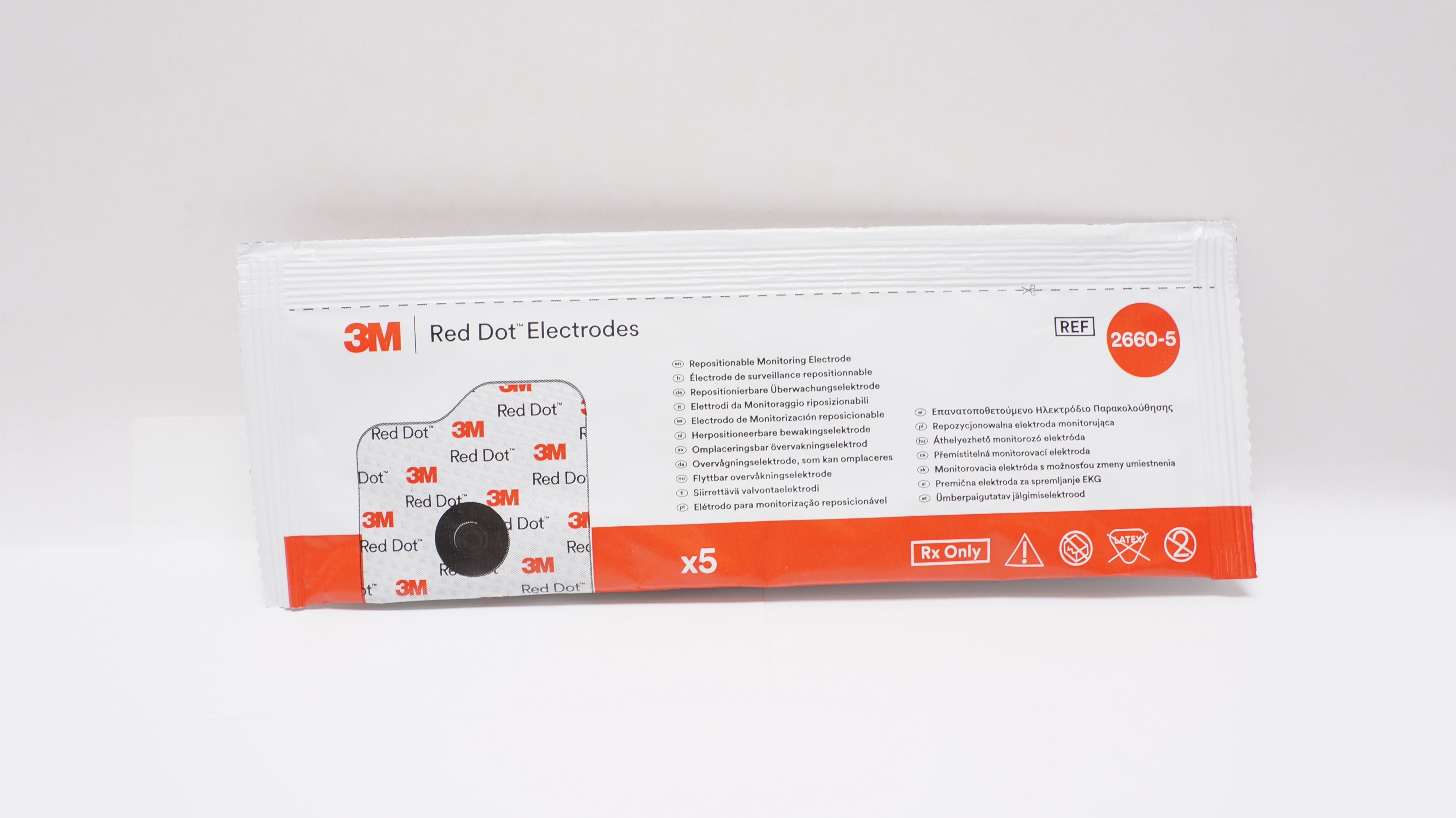 3M 2660-5 Red Dot Repositionable Monitoring Electrodes (x) - Pack of 5