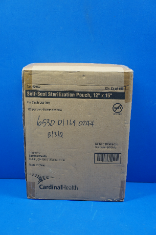Cardinal Health 92152 Self-Seal Sterilization Pouch, 12"" x 15"" (x) -  Case of 400