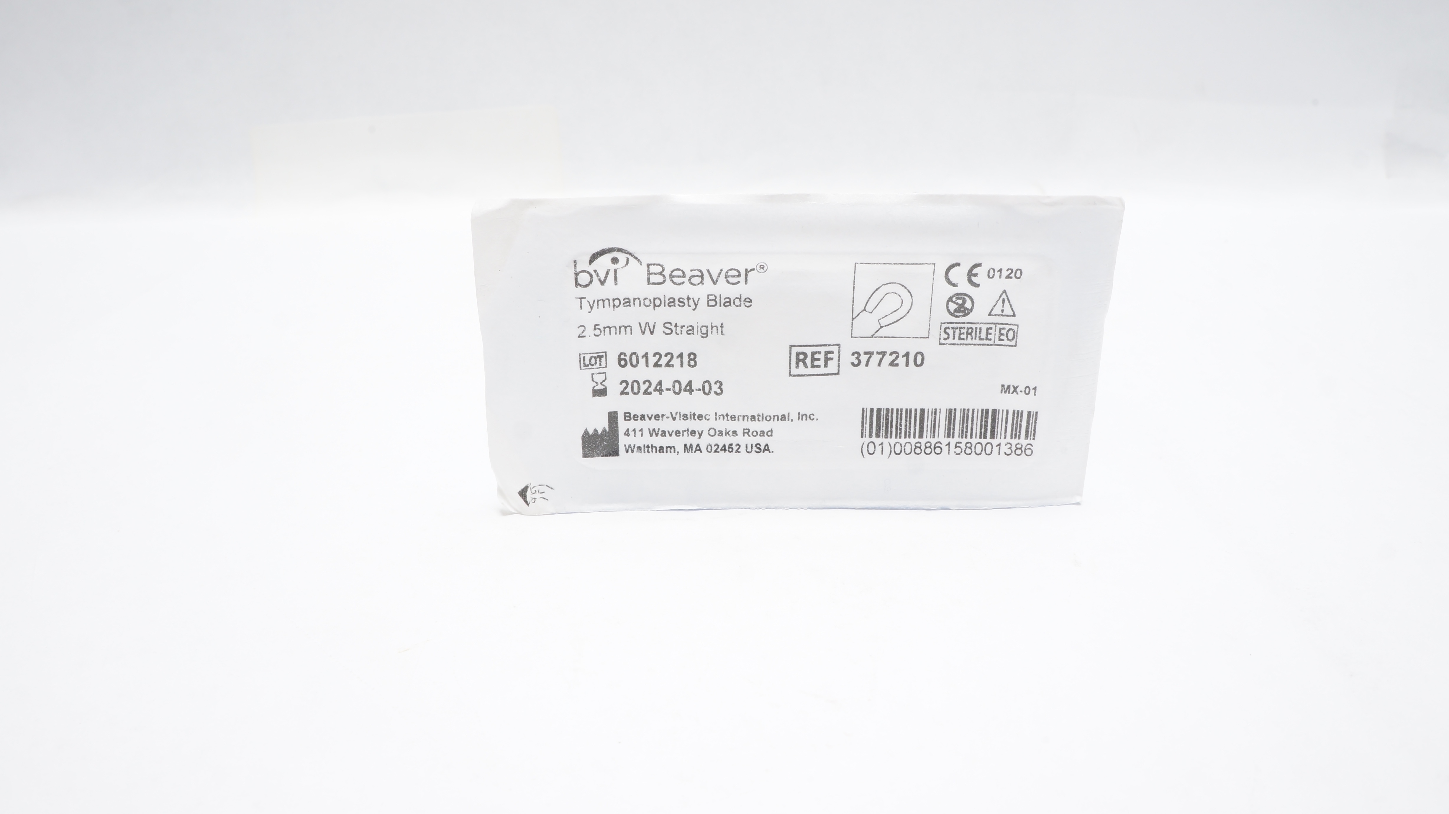 BVI Beaver 6012218 Tympanoplasty Blade 2.5mm W Straight (x)