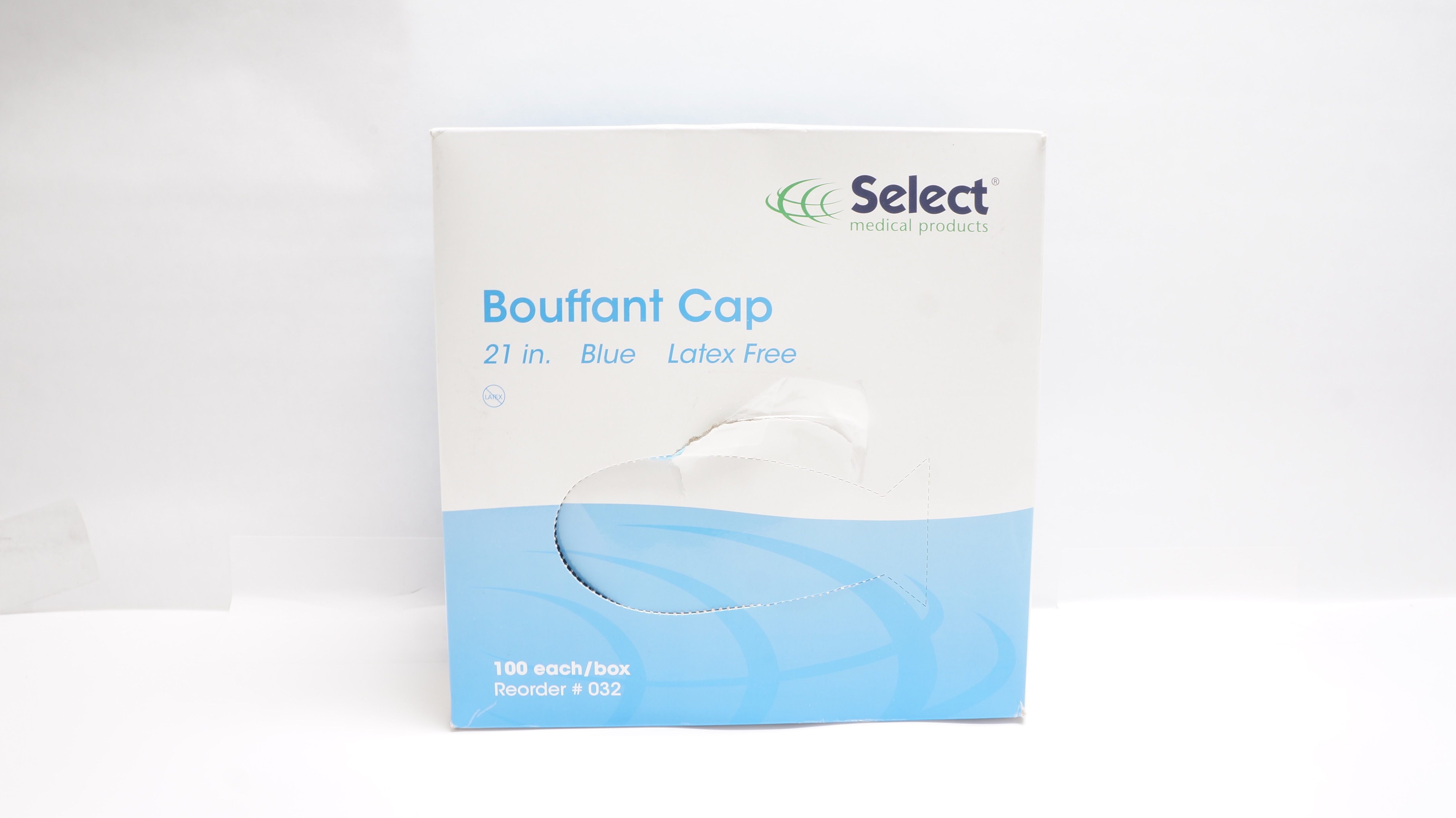 Select Medical 032 Bouffant Cap Blue 21in. - Box of 100