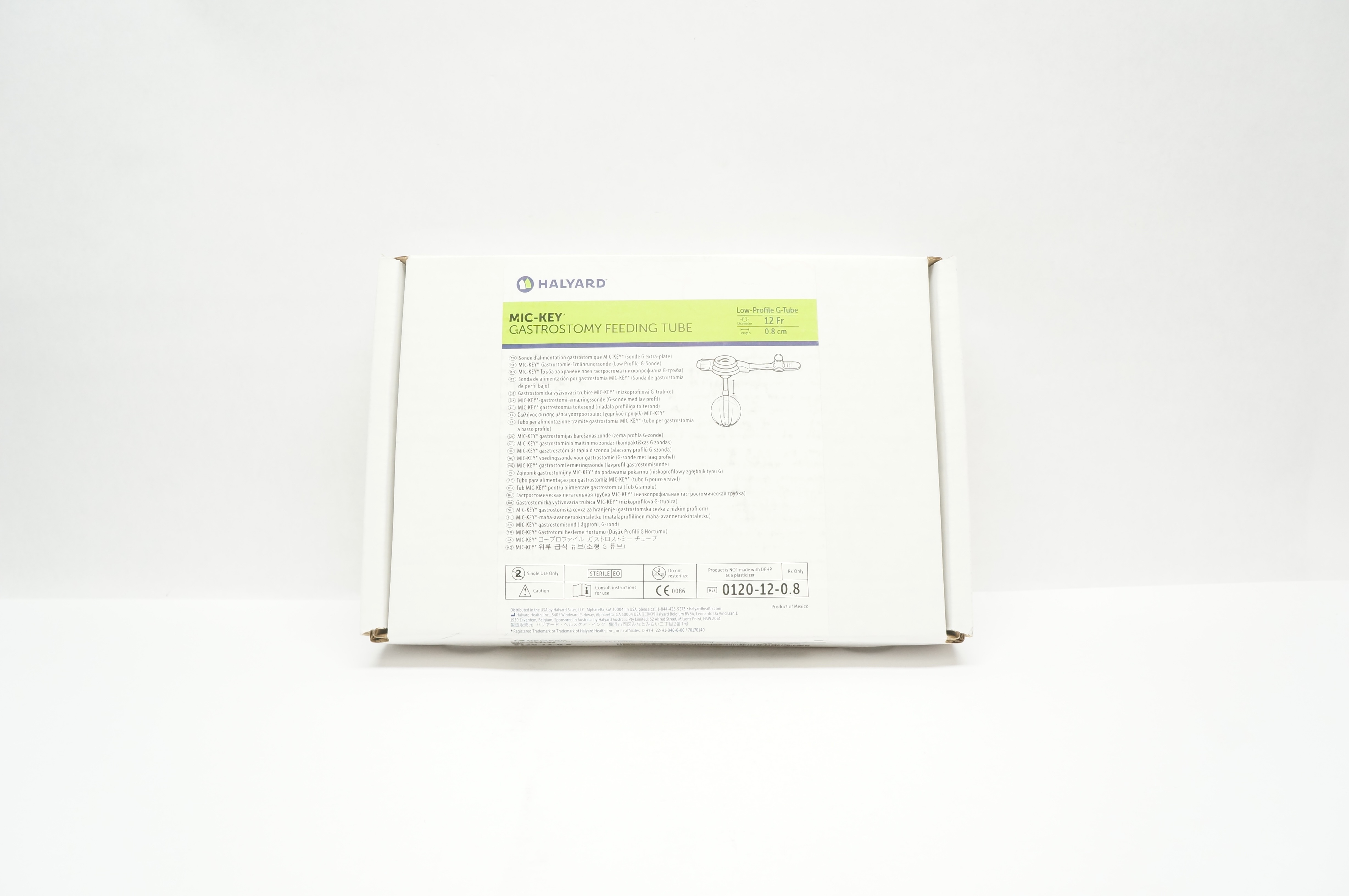 Halyard 0120-12-0.8 MIC-KEY Gastrostomy Feeding Tube 12Fr. x 0.8cm (x)