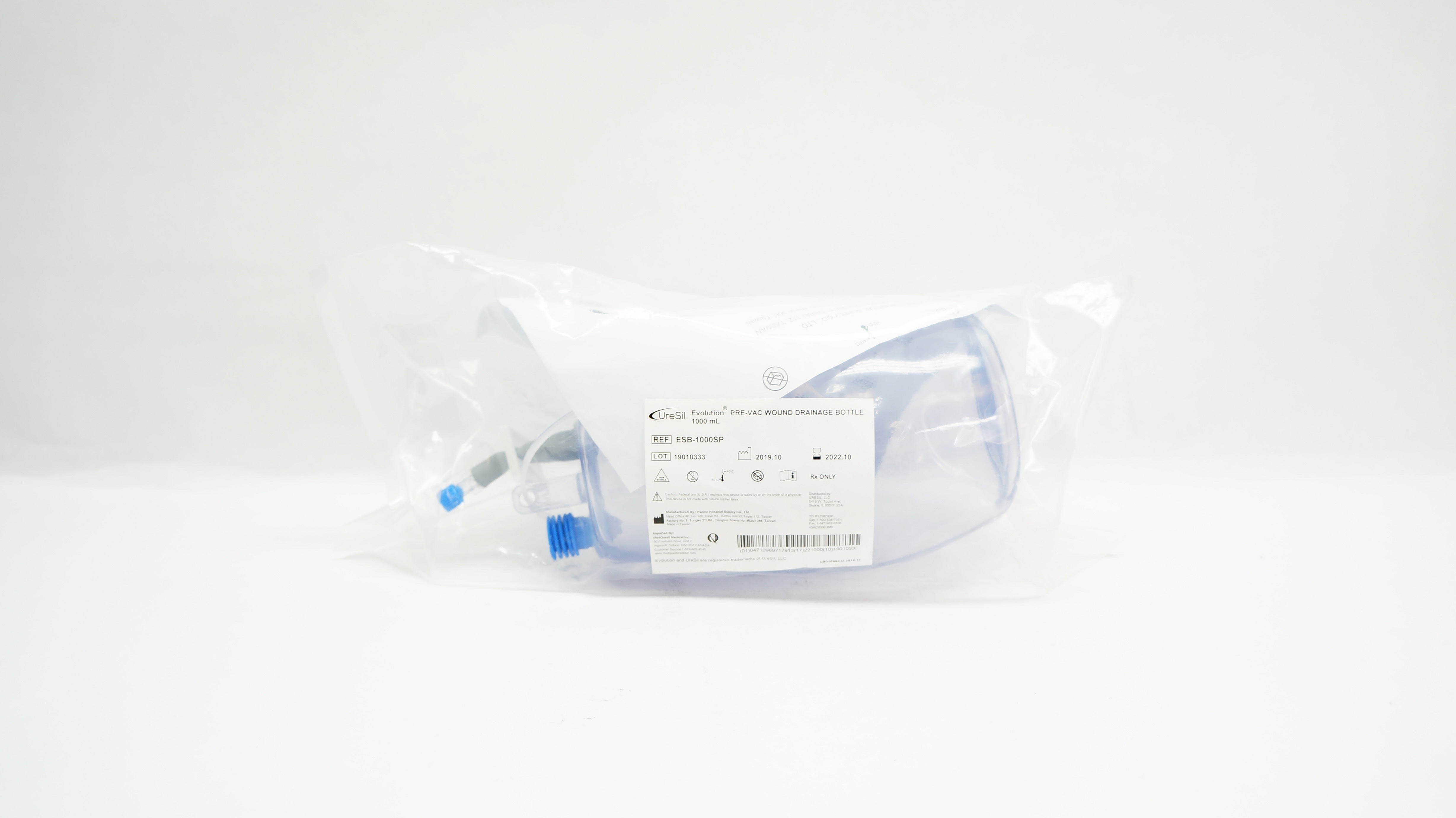 UreSil ESB-1000SP Evolution Pre-Vac Wound Drainage Bottle 1000mL (x)