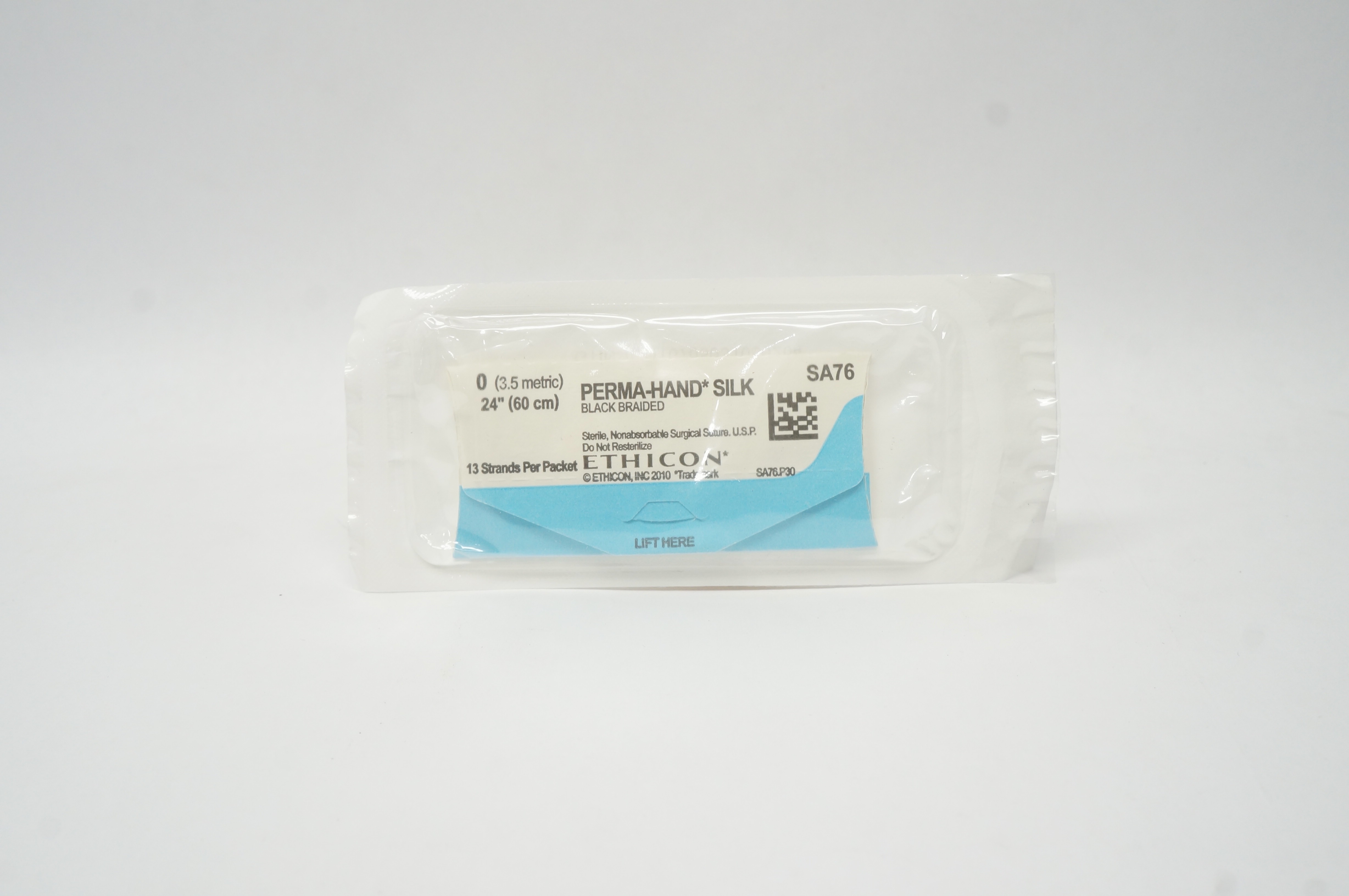 Ethicon SA76 0 Perma-Hand Silk Black Braided Surgical Stre 24 inch