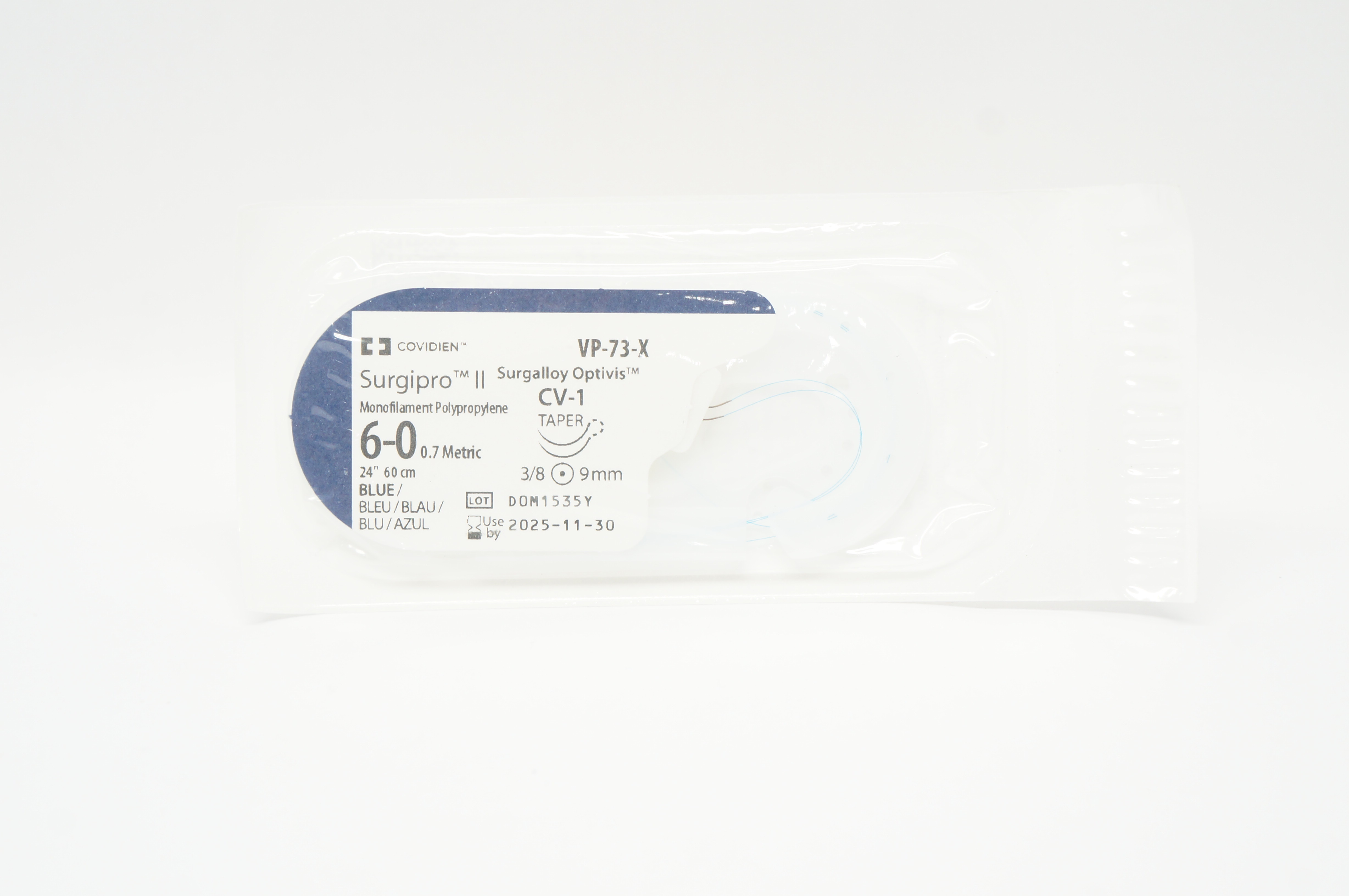 Covidien VP-73-X 6-0 Surgipro II CV-1 9mm q3/8 24inch