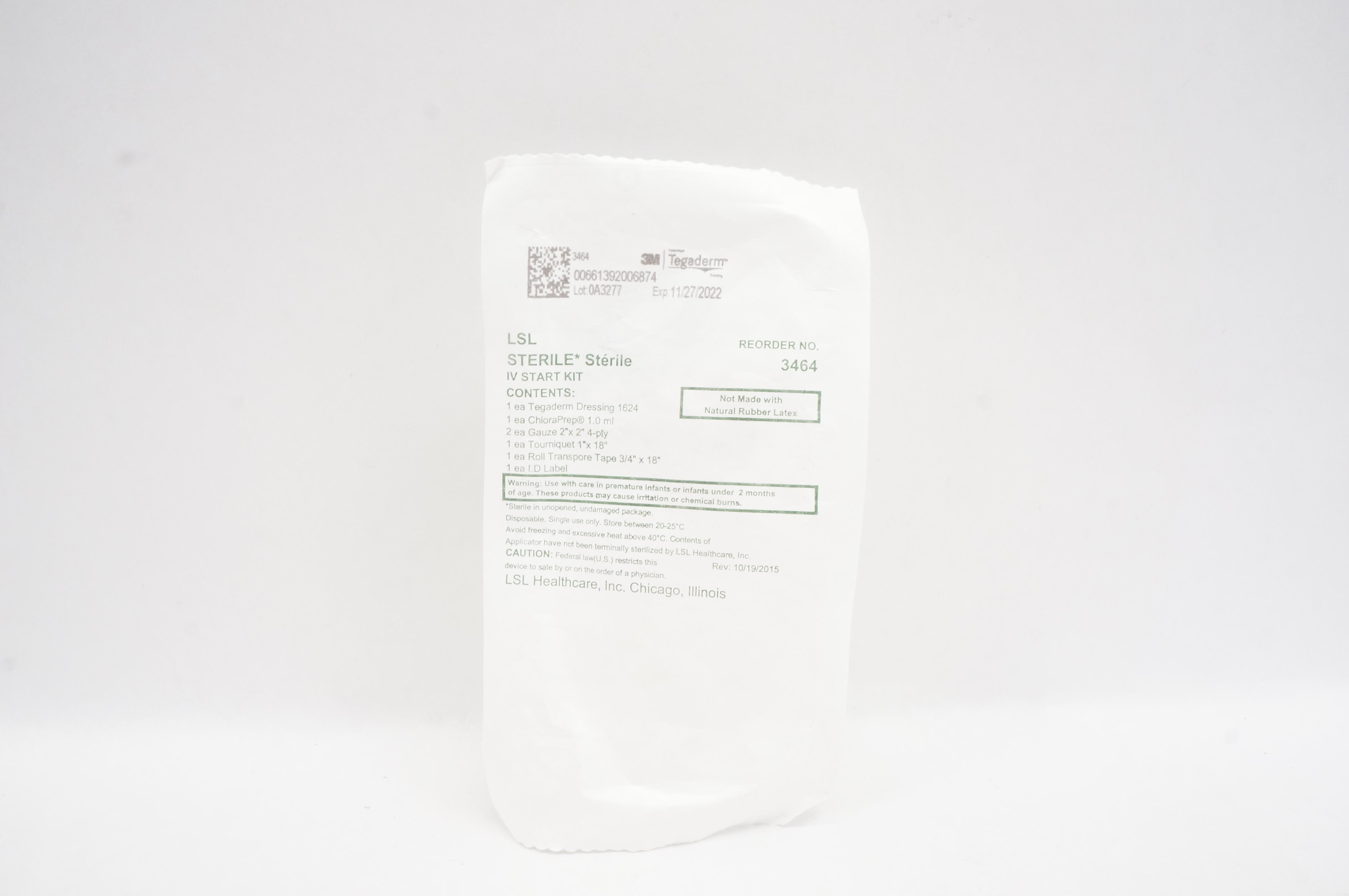 LSL Healthcare 3464 3M Tegaderm Sterile IV Start Kit