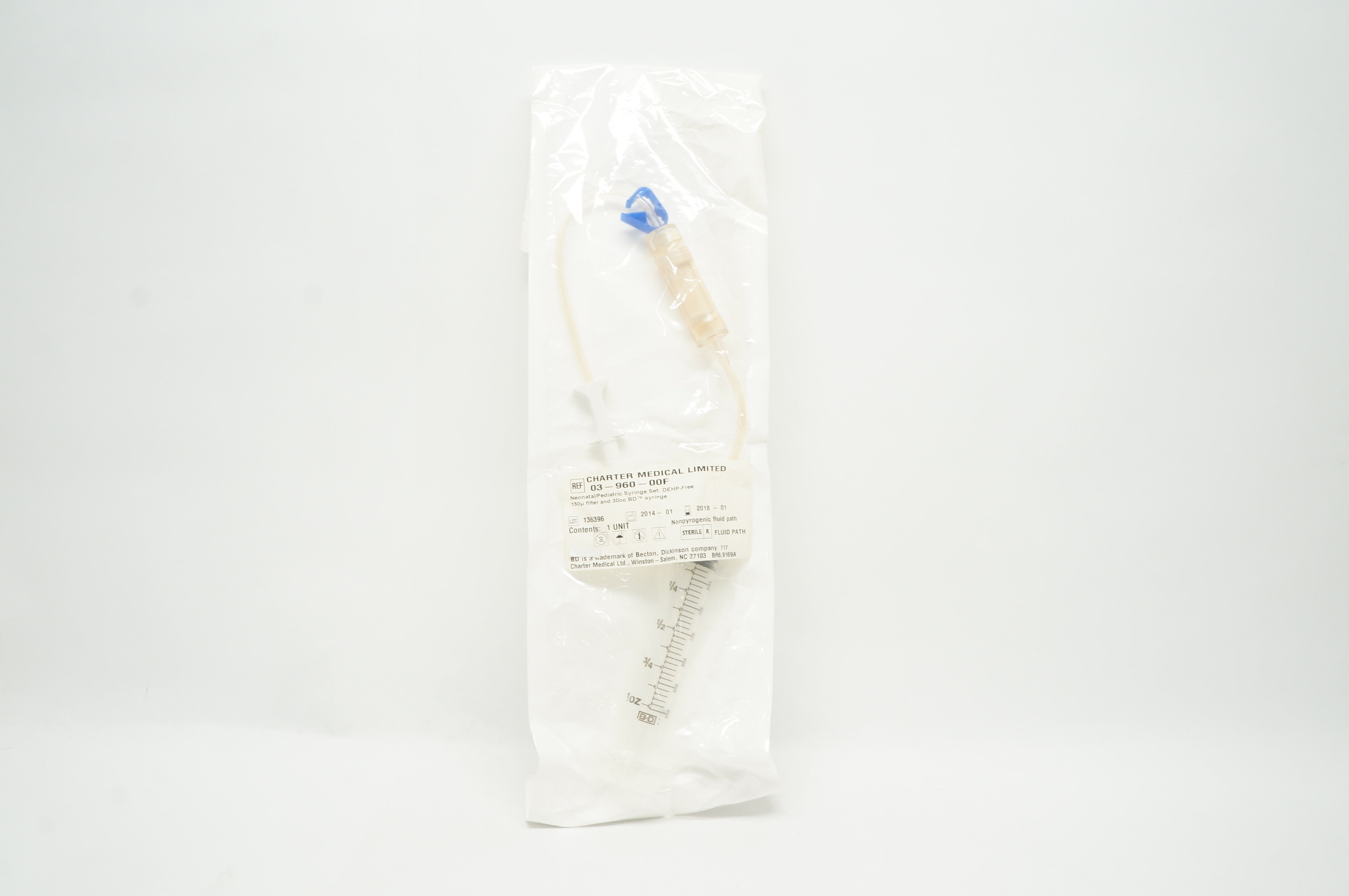 Charter Medical 03-960-00F Neonatal/Pediatric Syringe Set With 150 Filter (x)
