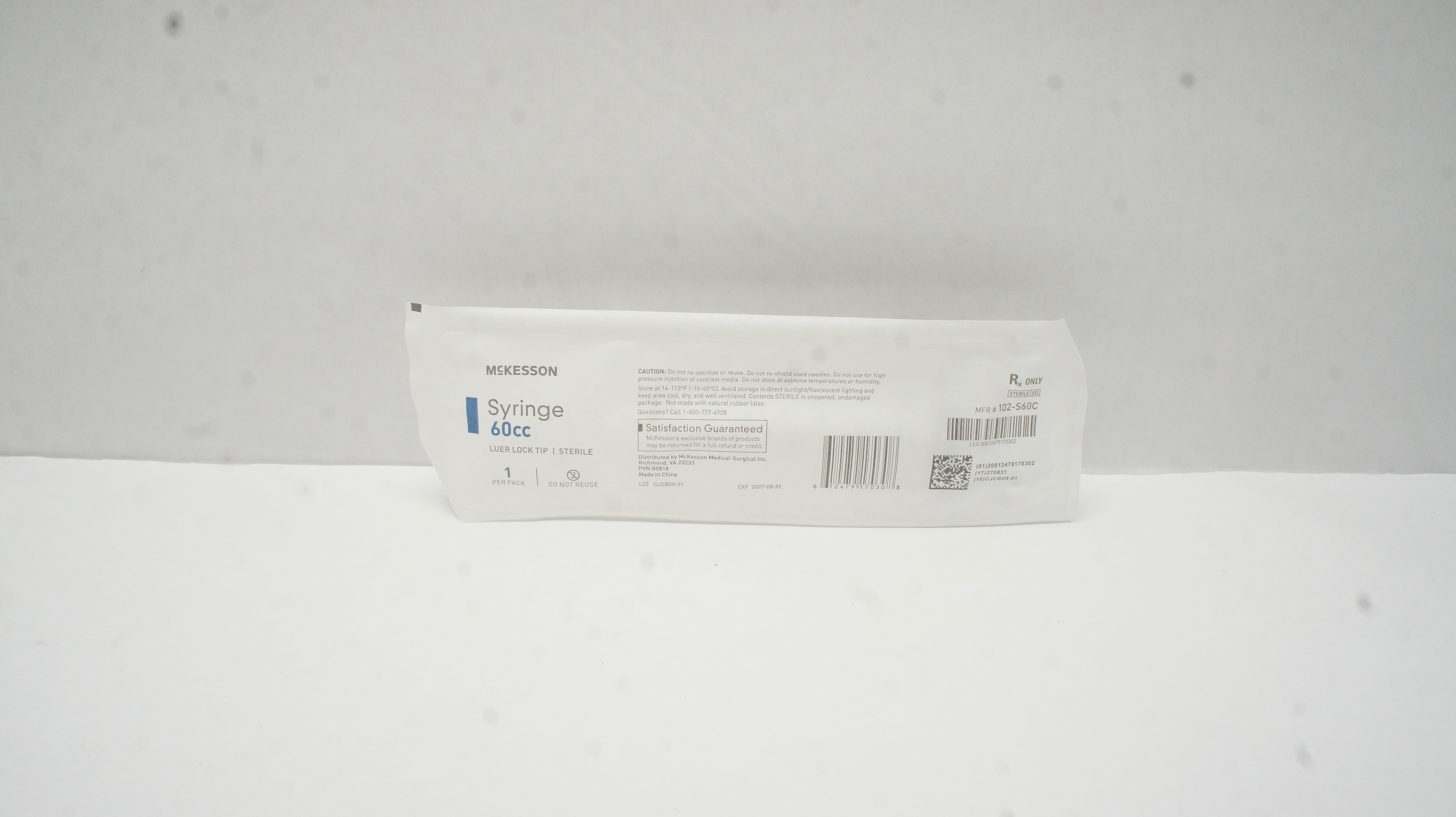 McKesson 102-S60C Syringe Only 60cc Luer Lock Tip