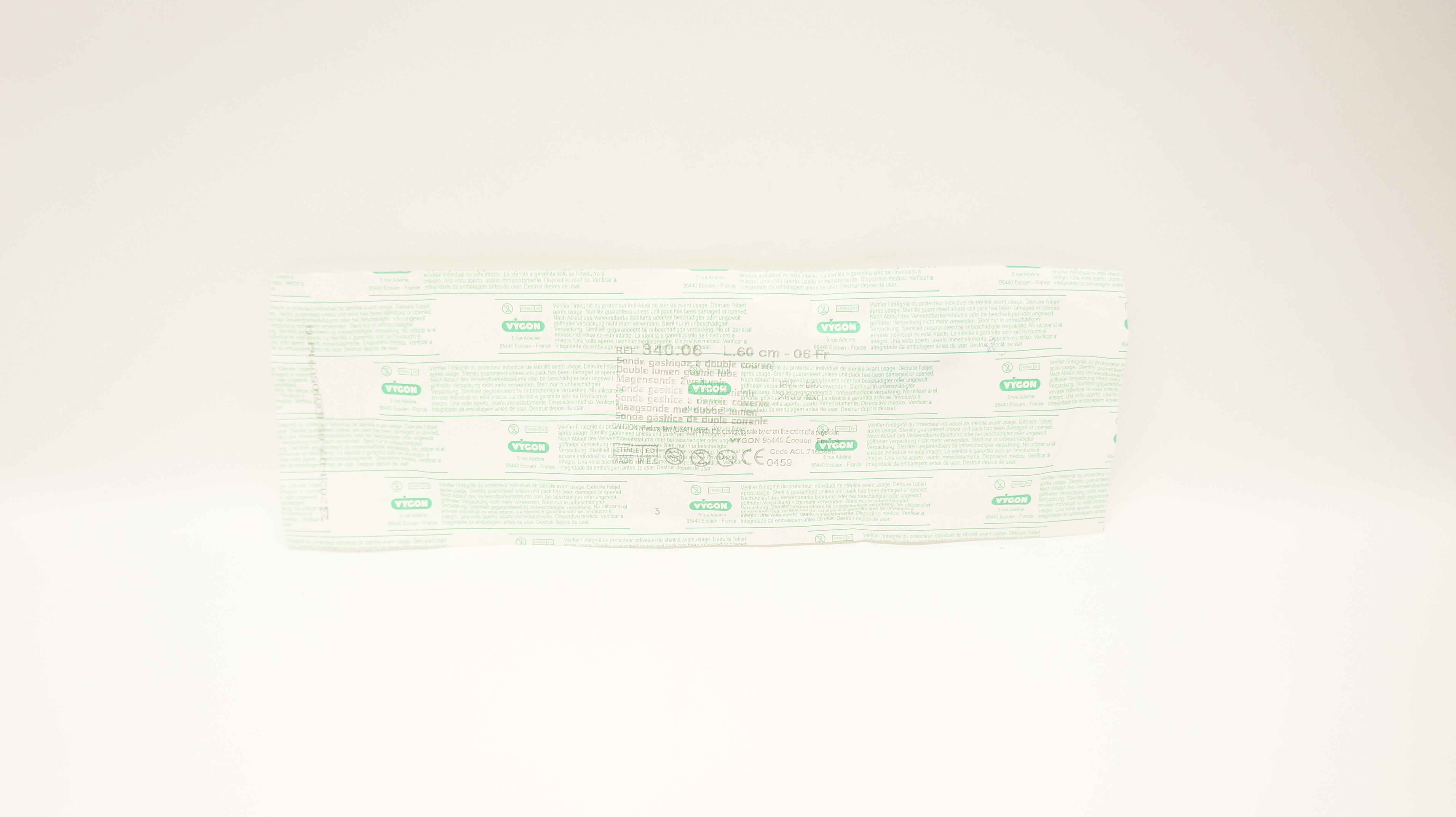 Vycon 340.06 Double Lumen Gastric Tube 06Fr - L. 60cm (x)