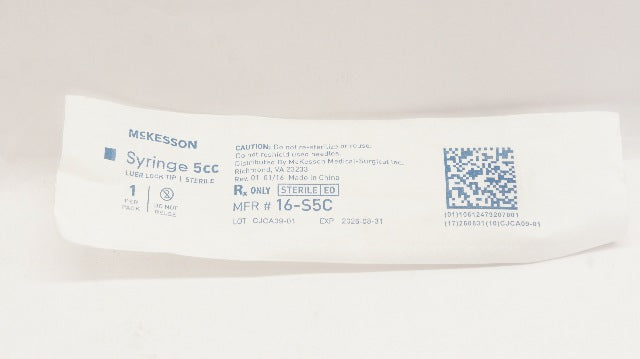 McKesson 16-S5C Syringe 5cc Luer Lock Tip