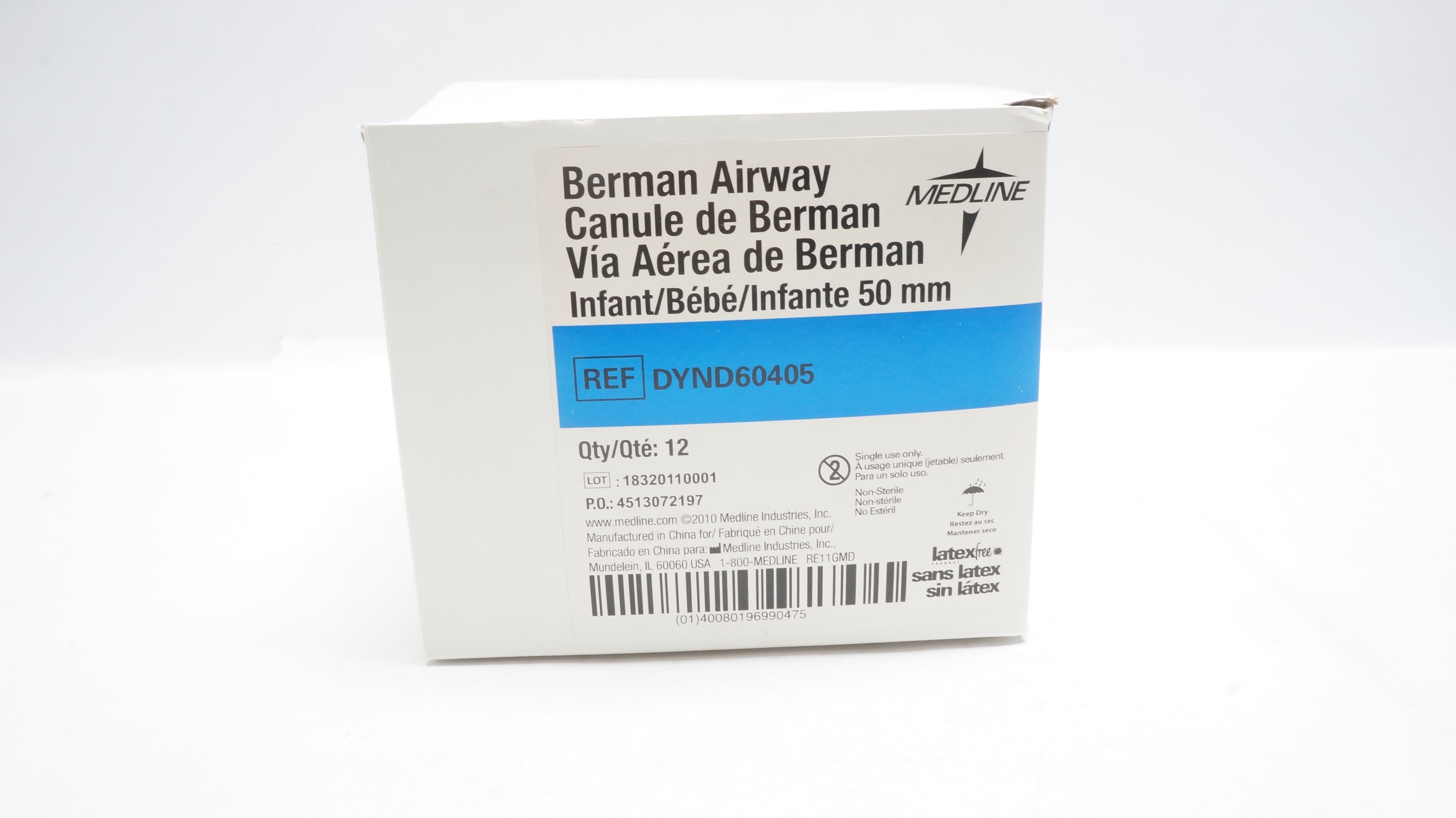 Medline DYND60405 Infant Berman Airway 50mm - Box of 12