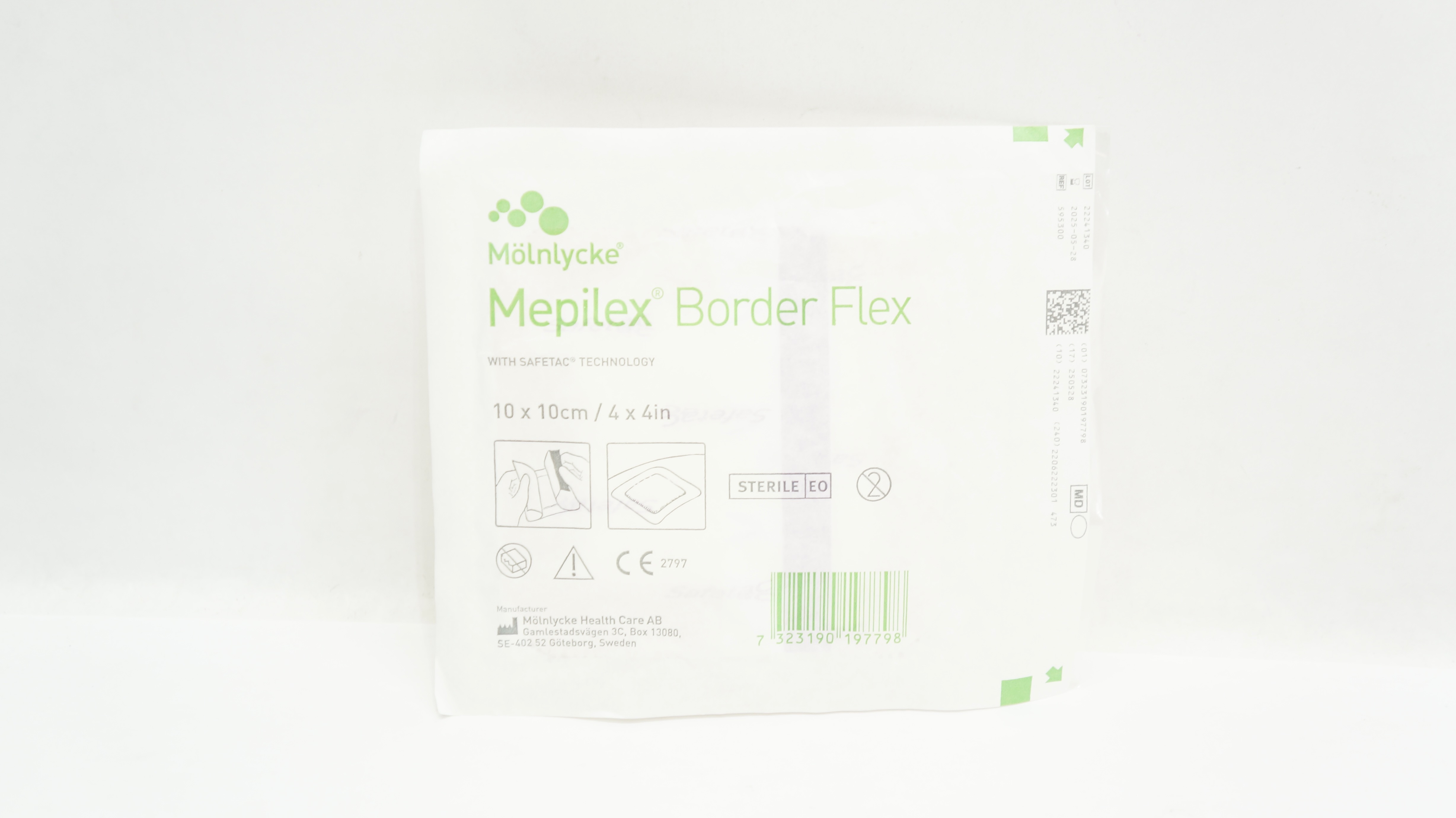 Molnlycke Healthcare 595300 Mepilex Border Flex w/Safetac Tech 4x4inch