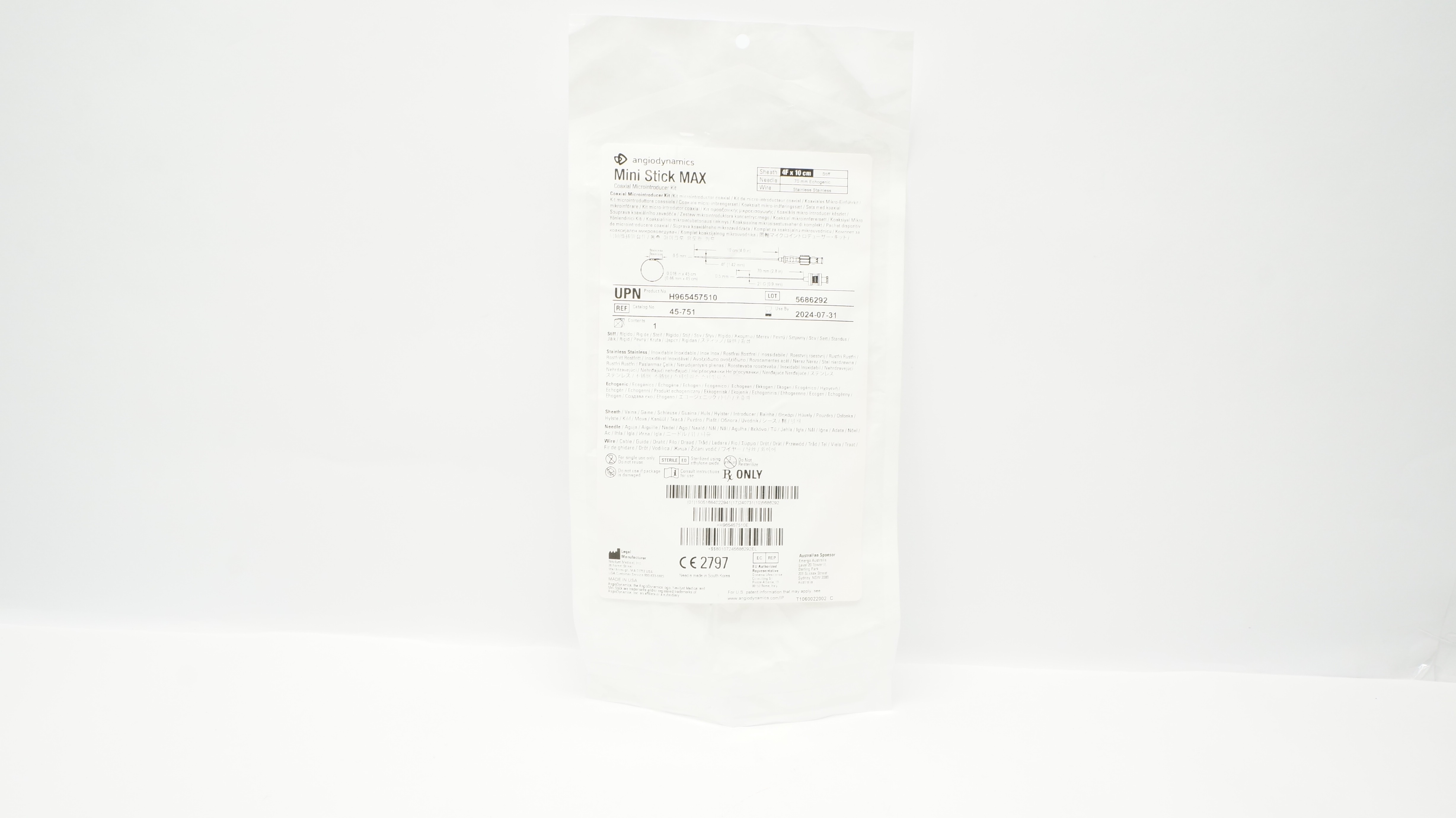 Angiodynamics 45-751 Mini Stick Max 4F x 10cm (x)