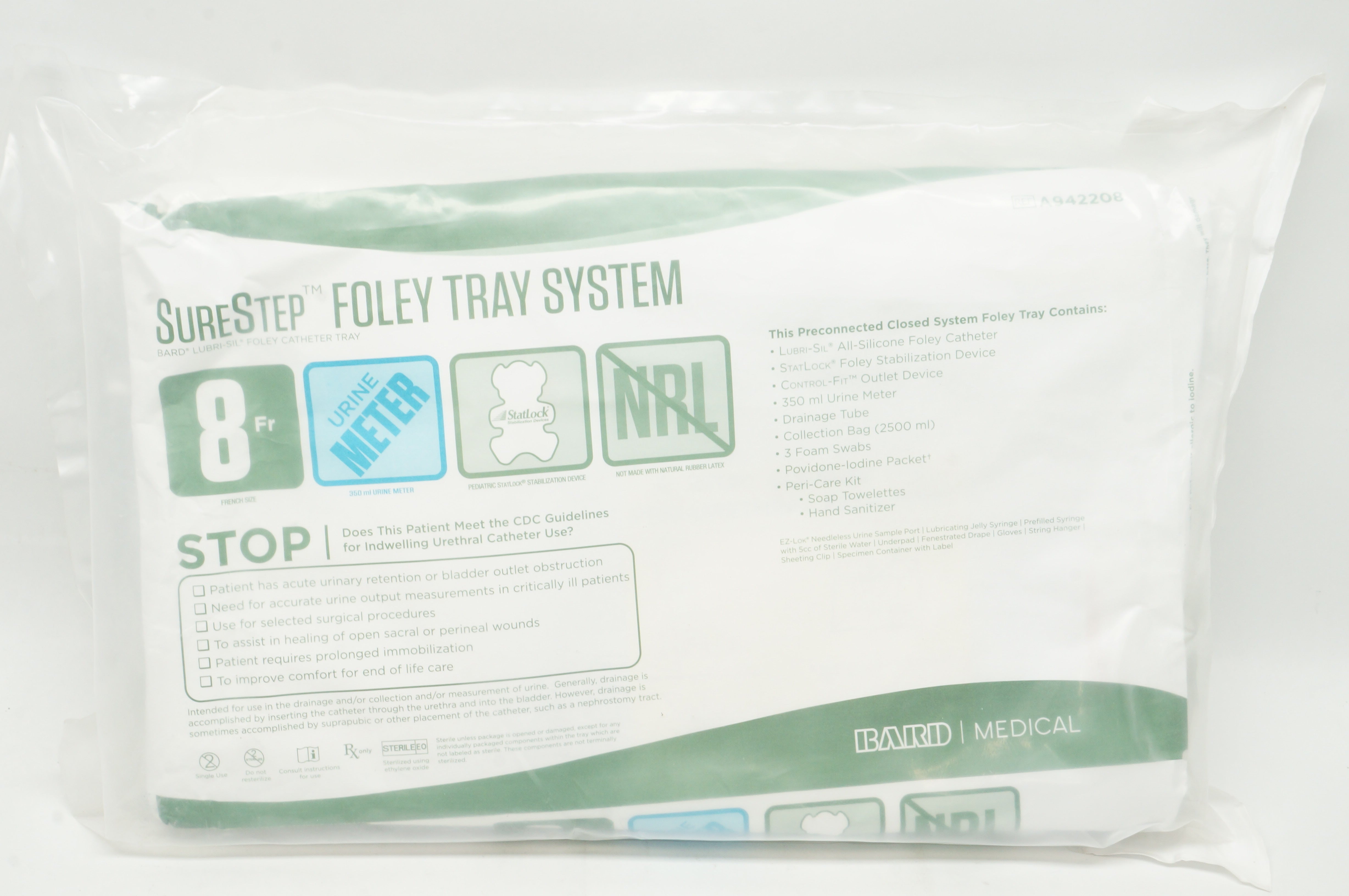 Bard A942208 SureStep Foley Tray System Lubri-Sil Foley Cath. Tray 8Fr. (x)
