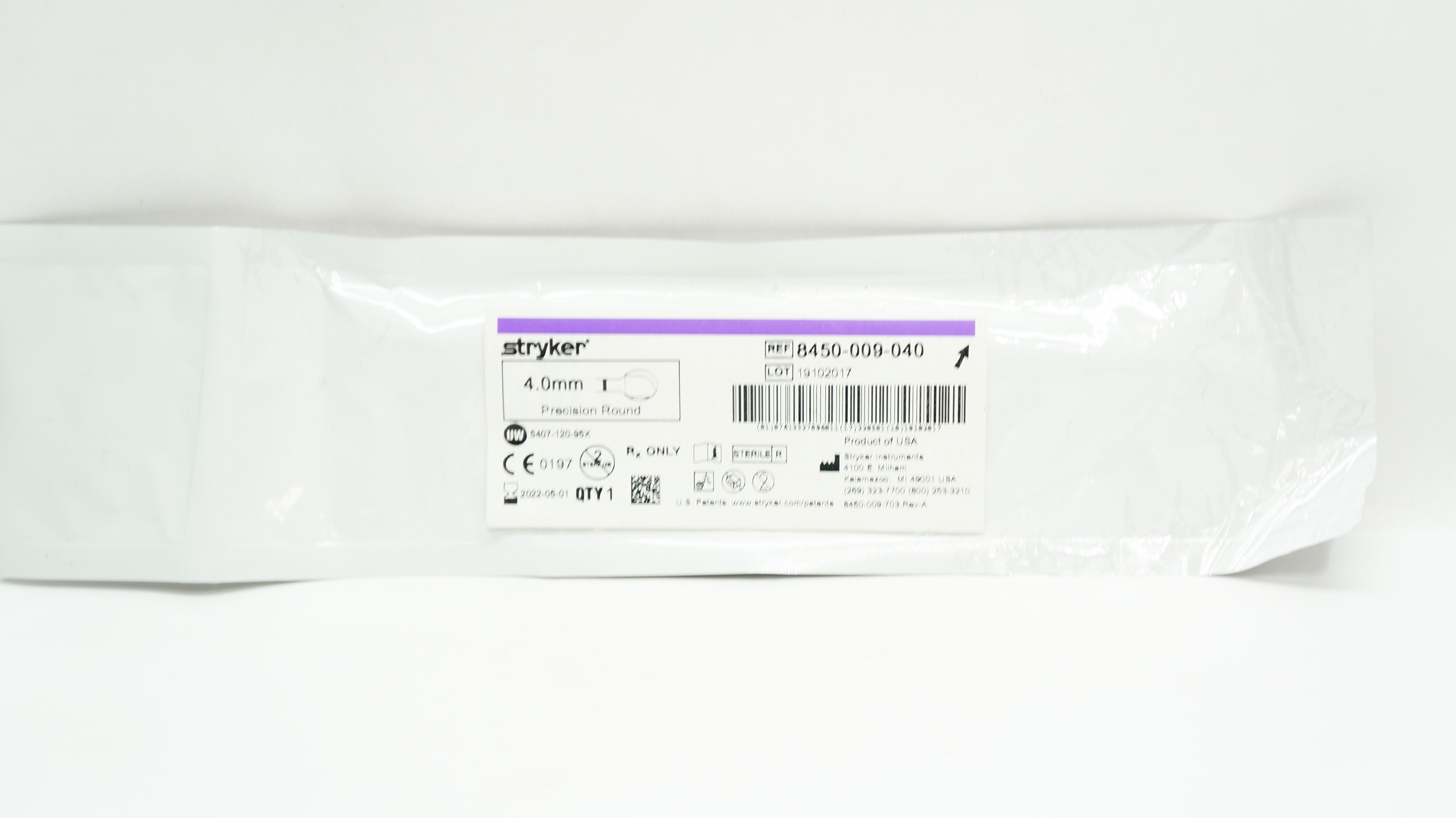 Stryker 8450-009-040 Precision Round Bur 4.0mm (x)