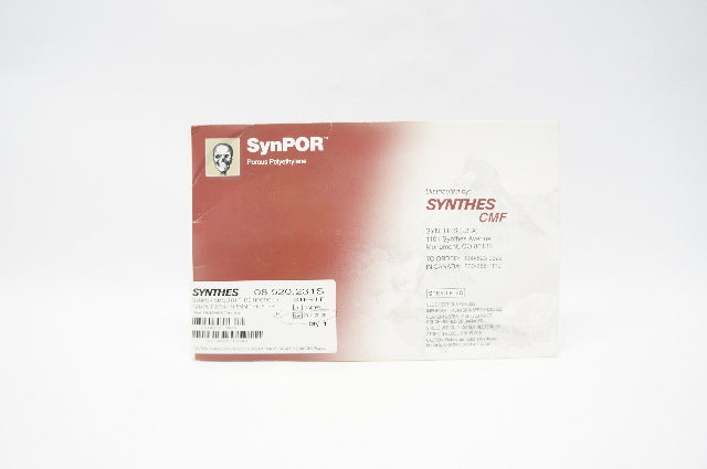 Synthes 08.520.231S SynPOR Porous Polyethylene Impalnt w/Fixation Holes 1.5mm(x)
