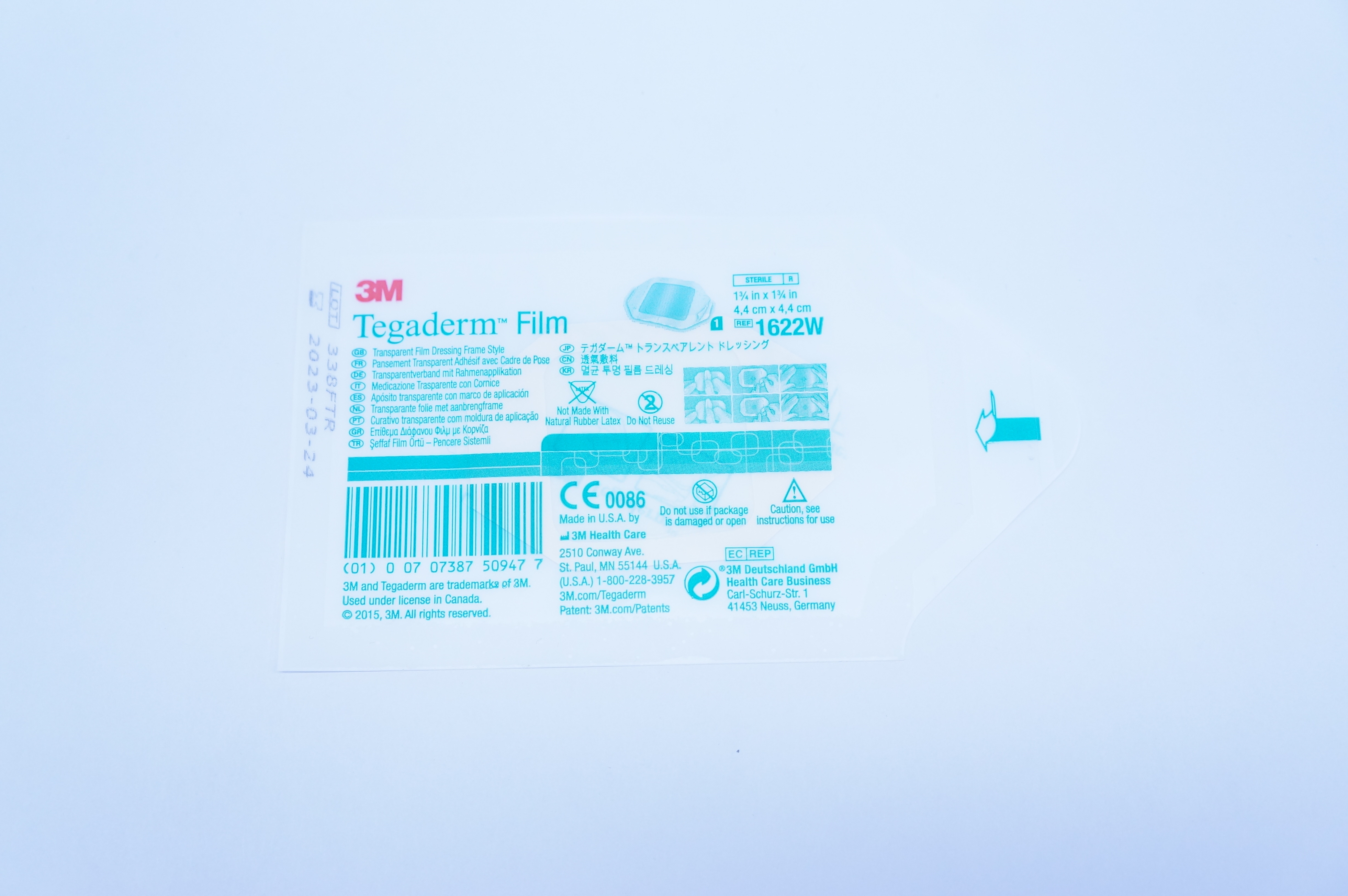 3M 1622W Tegaderm Film Transparent Film Dressing Frame Style 1-3/4 in. x 1-3/4 in.