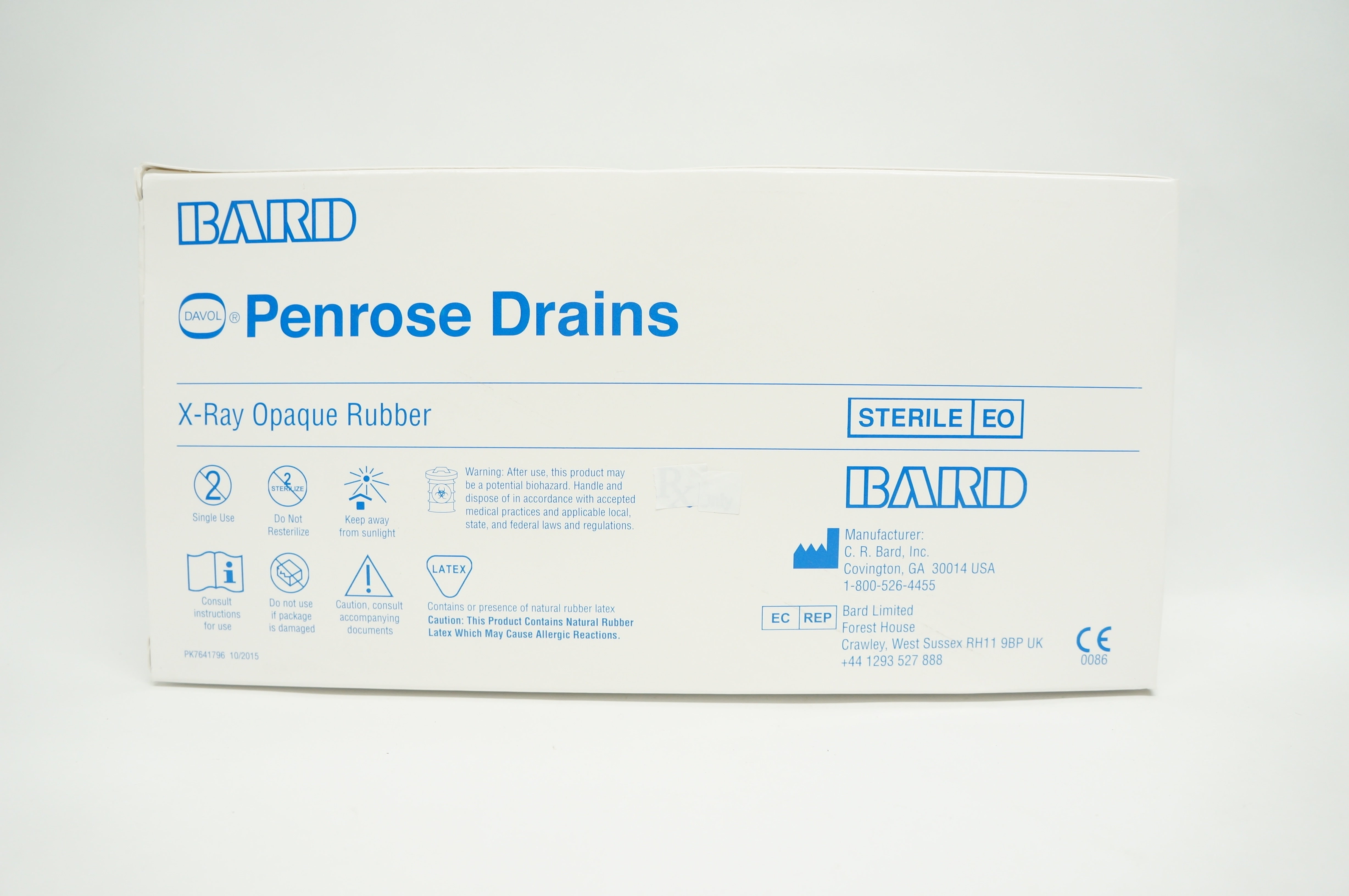 Bard 0918050 Penrose Drains X-Ray Opaque Rubber 18inch x 457.20mm (x) -Box of 50