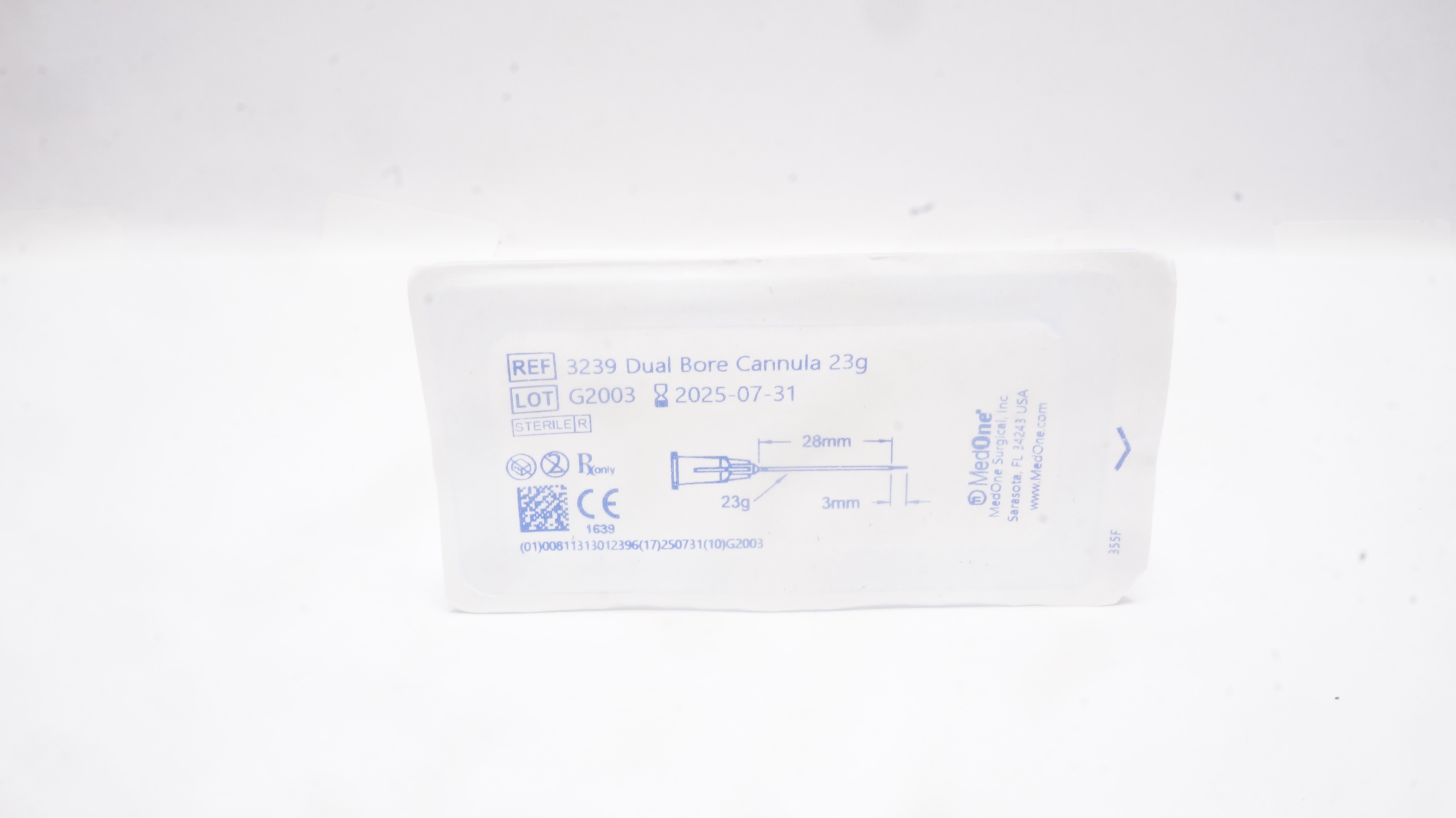 MedOne 3239 Dual Bore Cannula 23g, 28mm x 3mm