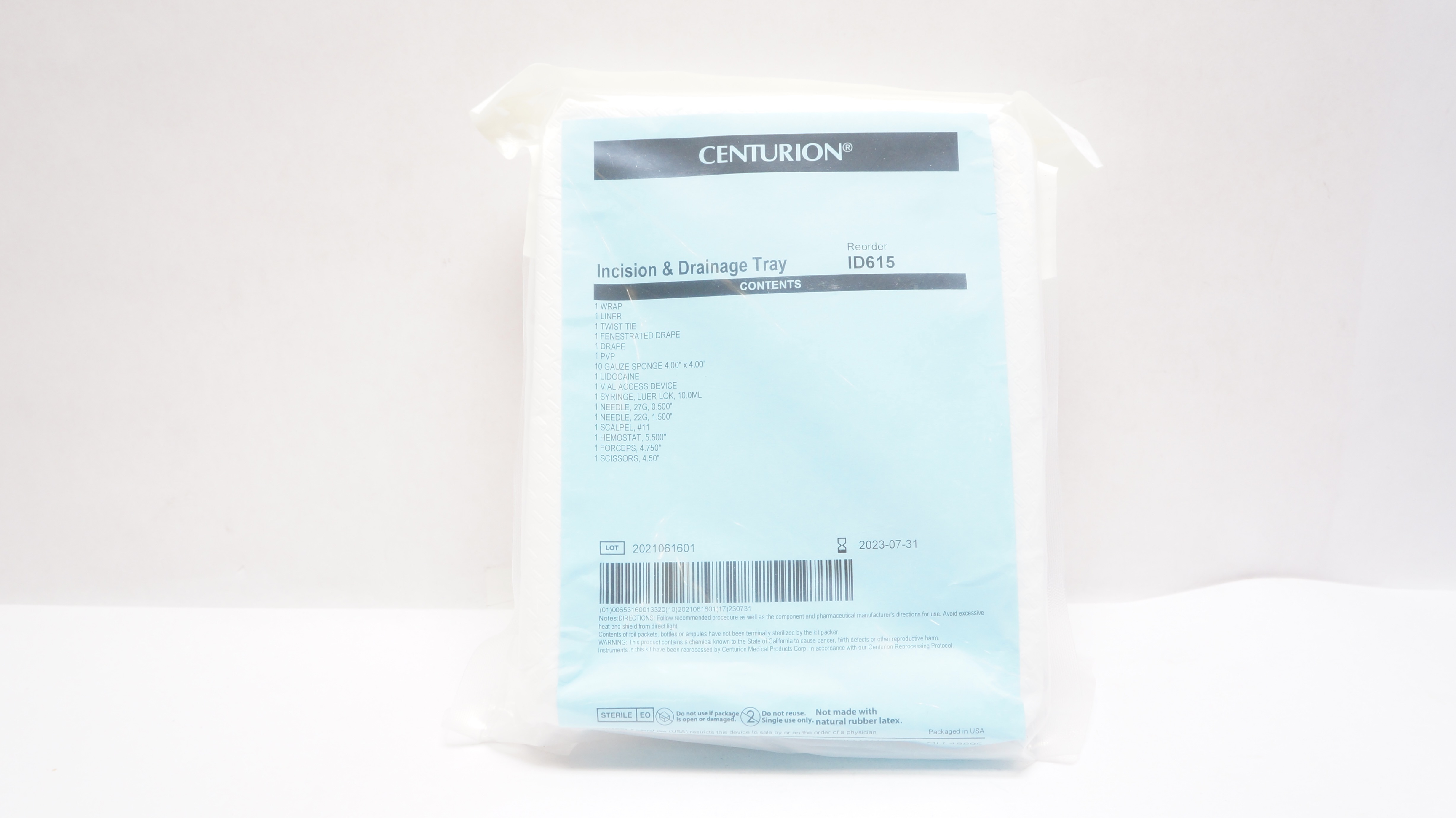Centurion ID615 Incision & Drainage Tray (x)