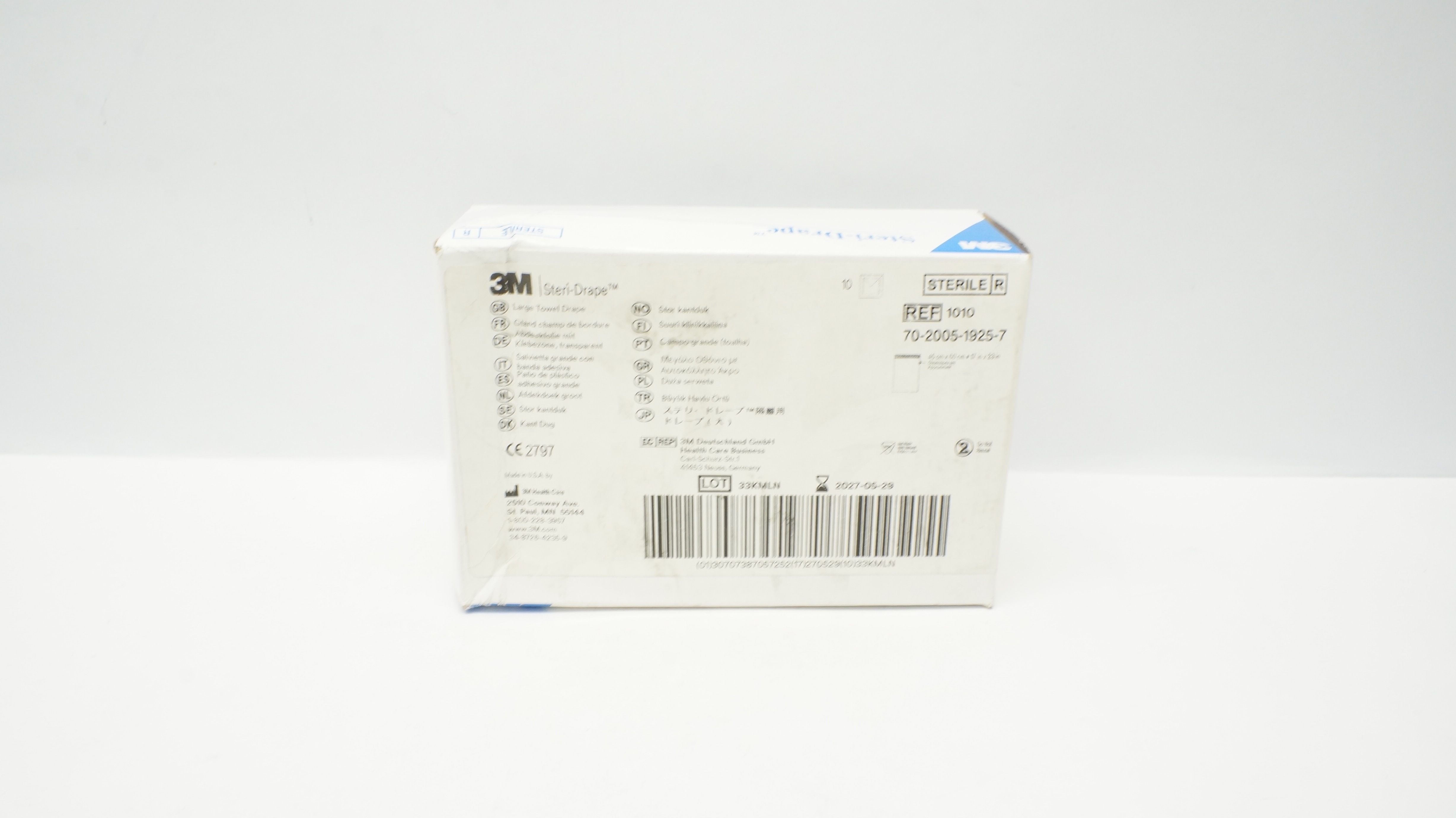 3M 1010 Steri-Drape Large Towel Drape 17inch x 23inch (Approx.) - Box of 8